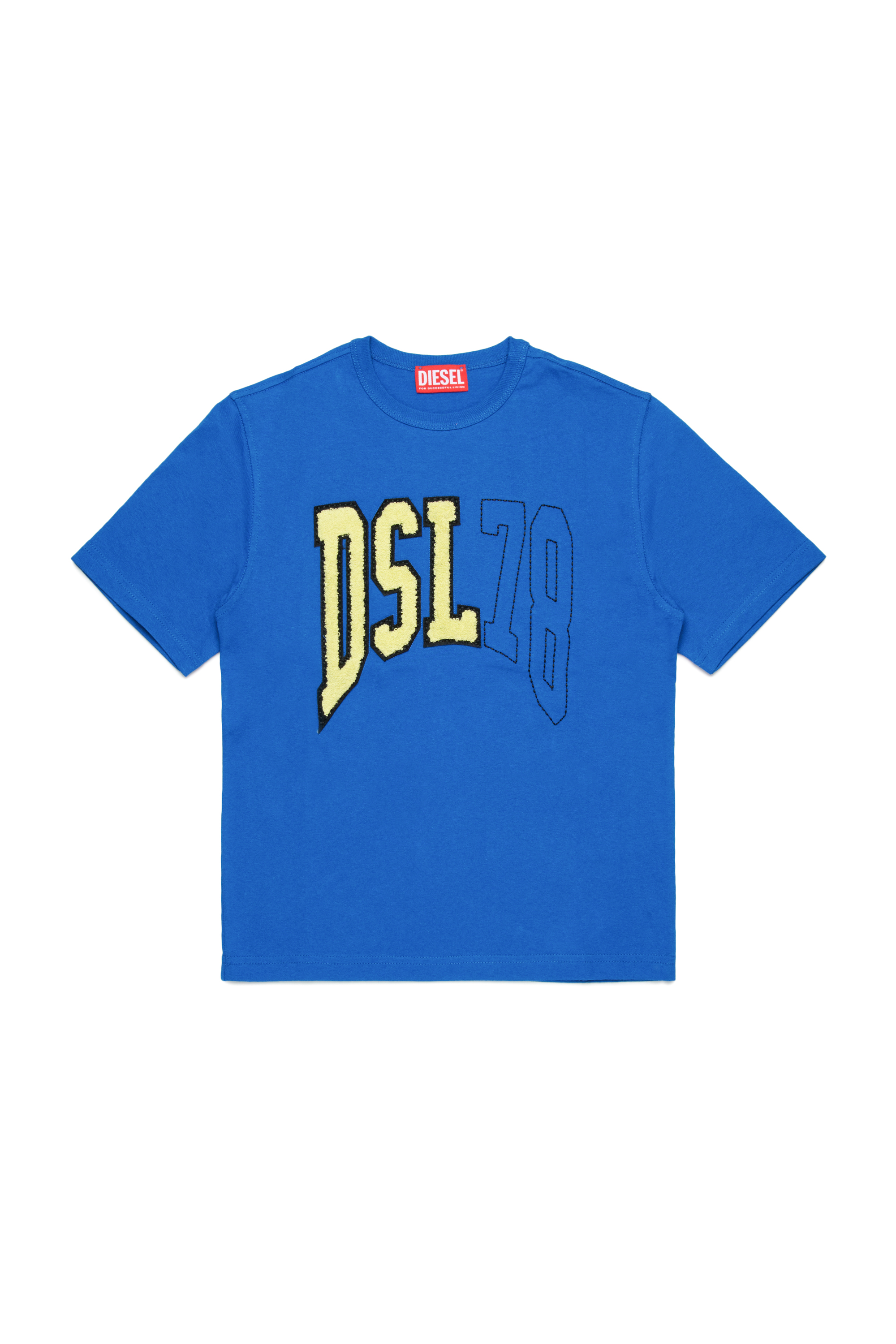 Diesel - TWASHN OVER, Camiseta con logotipo universitario DSL78 Hombre in Azul marino - 1