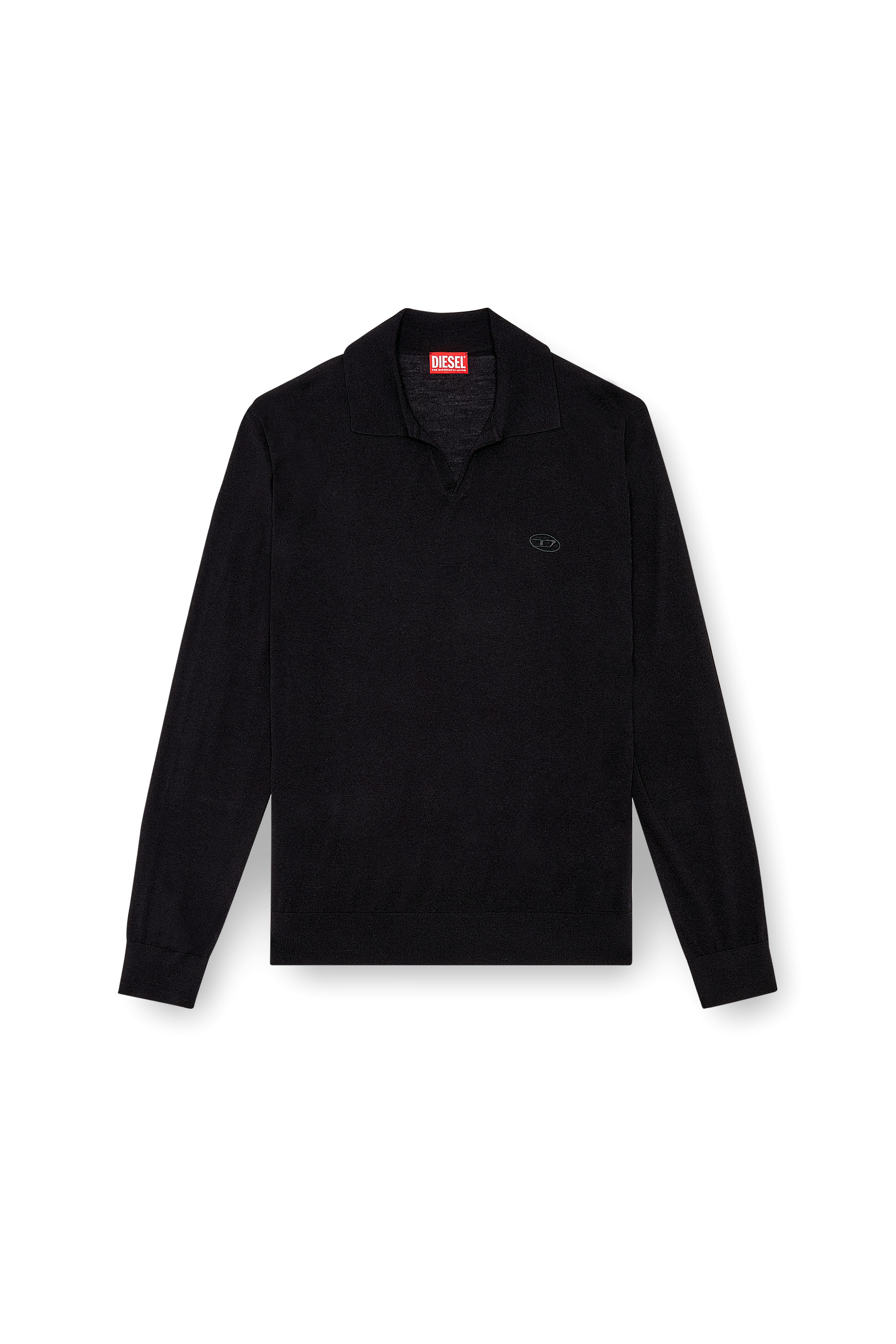 Diesel - K-GLARE, Jersey de lana con cuello polo Hombre in Negro - 3