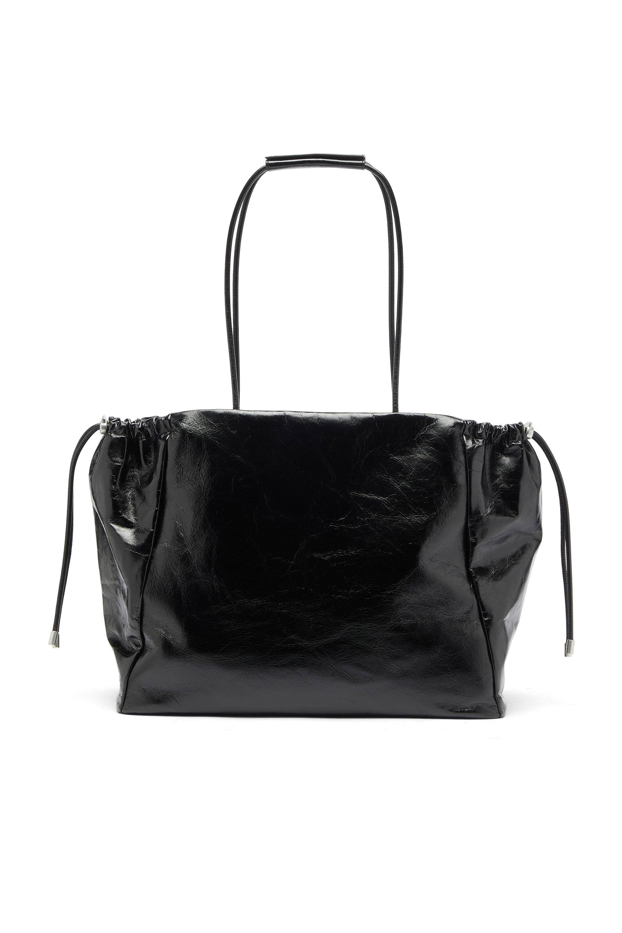 Diesel - SCRUNCH-D TOTE E/W, Scrunch-D - Bolso tote de piel brillante arrugada Mujer in Negro - 2