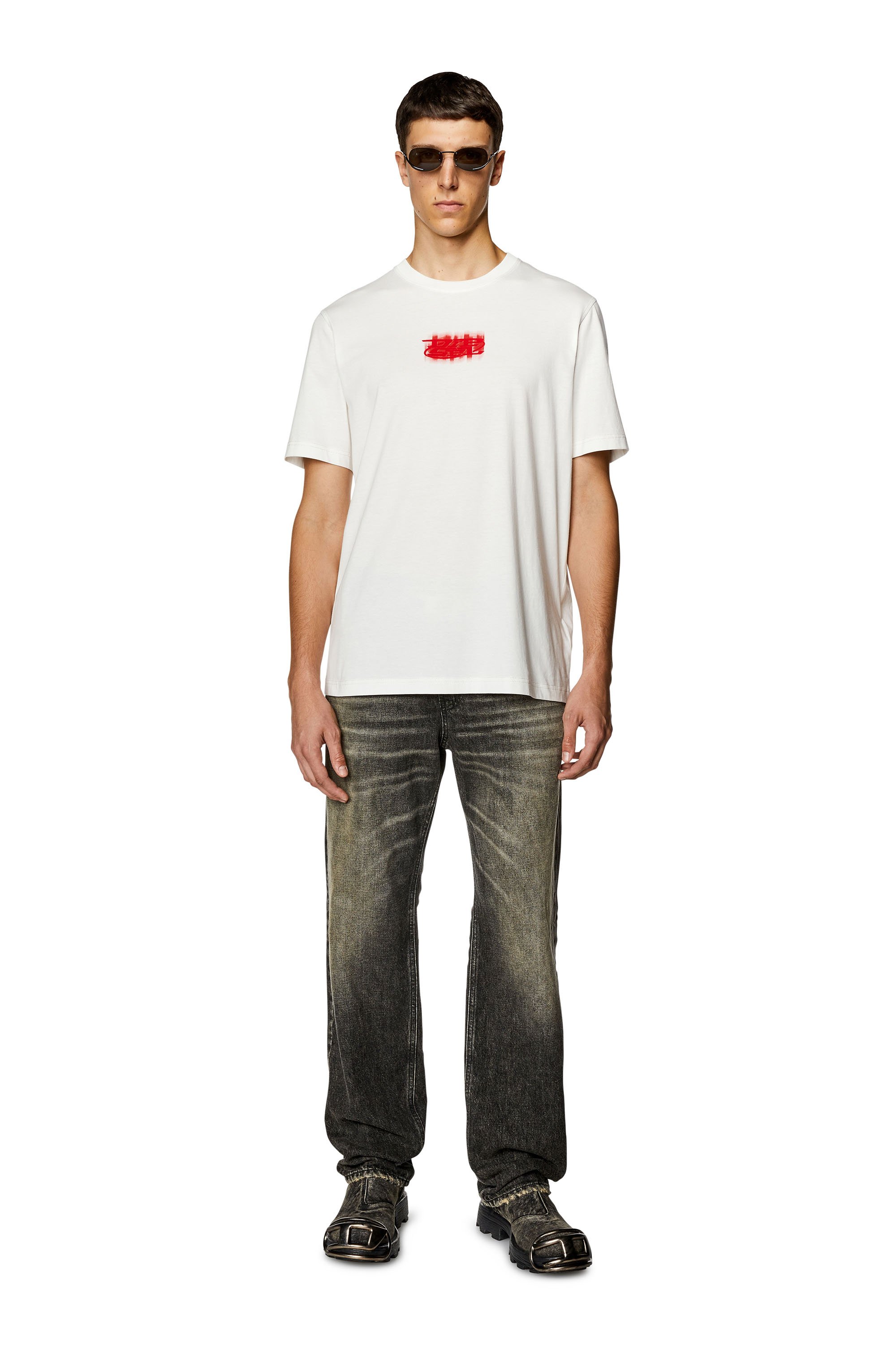 Diesel - T-JUST-N4, Hombre Camiseta de algodón orgánico con logotipo en relieve in Blanco - Image 2