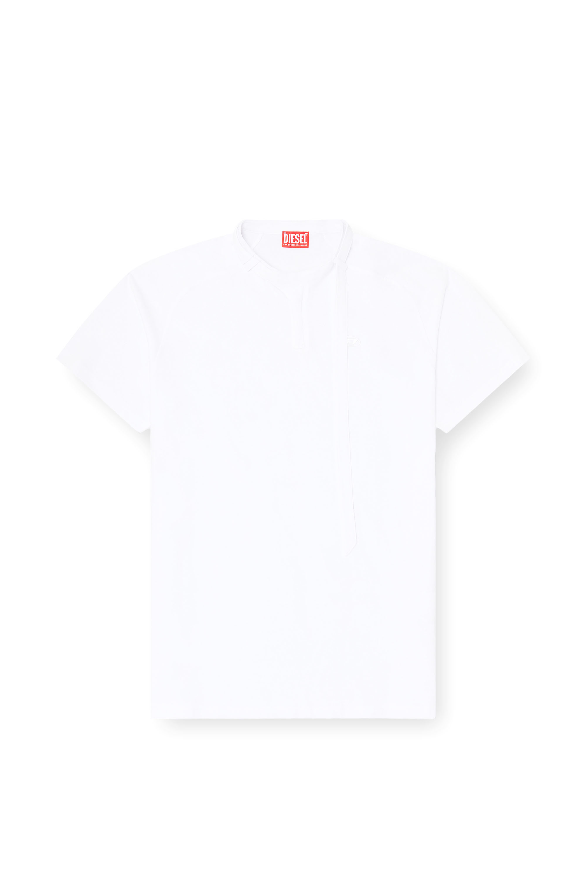 Diesel - T-KAUKO, Camiseta con tira de cuello biker Hombre in Blanco - 3