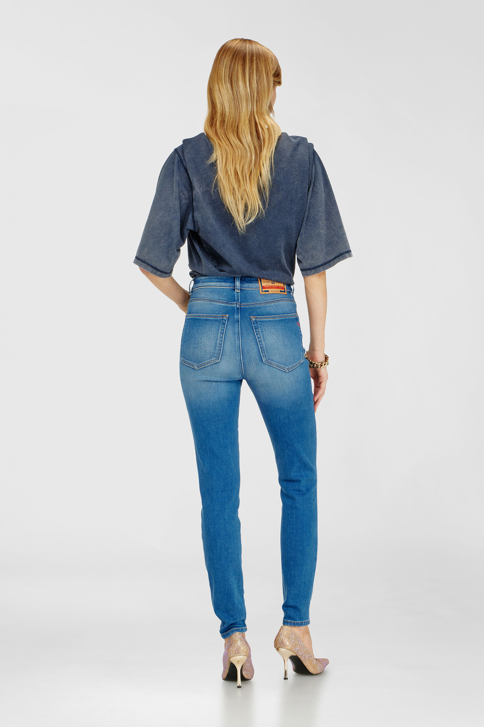 Diesel - Skinny Jeans 1984 Slandy-High 09Q79 Mujer, Azul medio - 1
