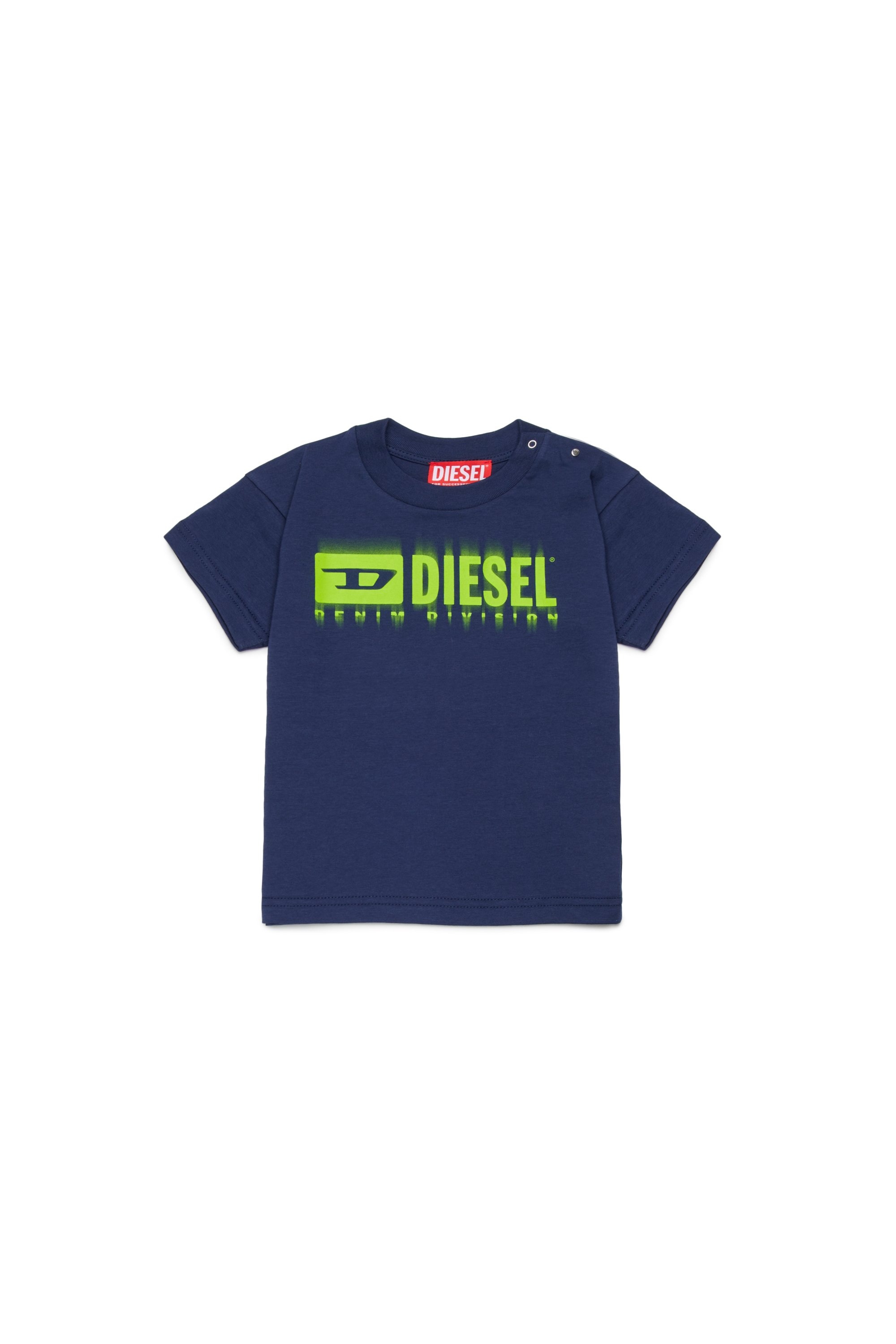 Diesel - TDIEGORL6MAB, Camiseta con logotipo manchado Unisex in Azul marino - 1