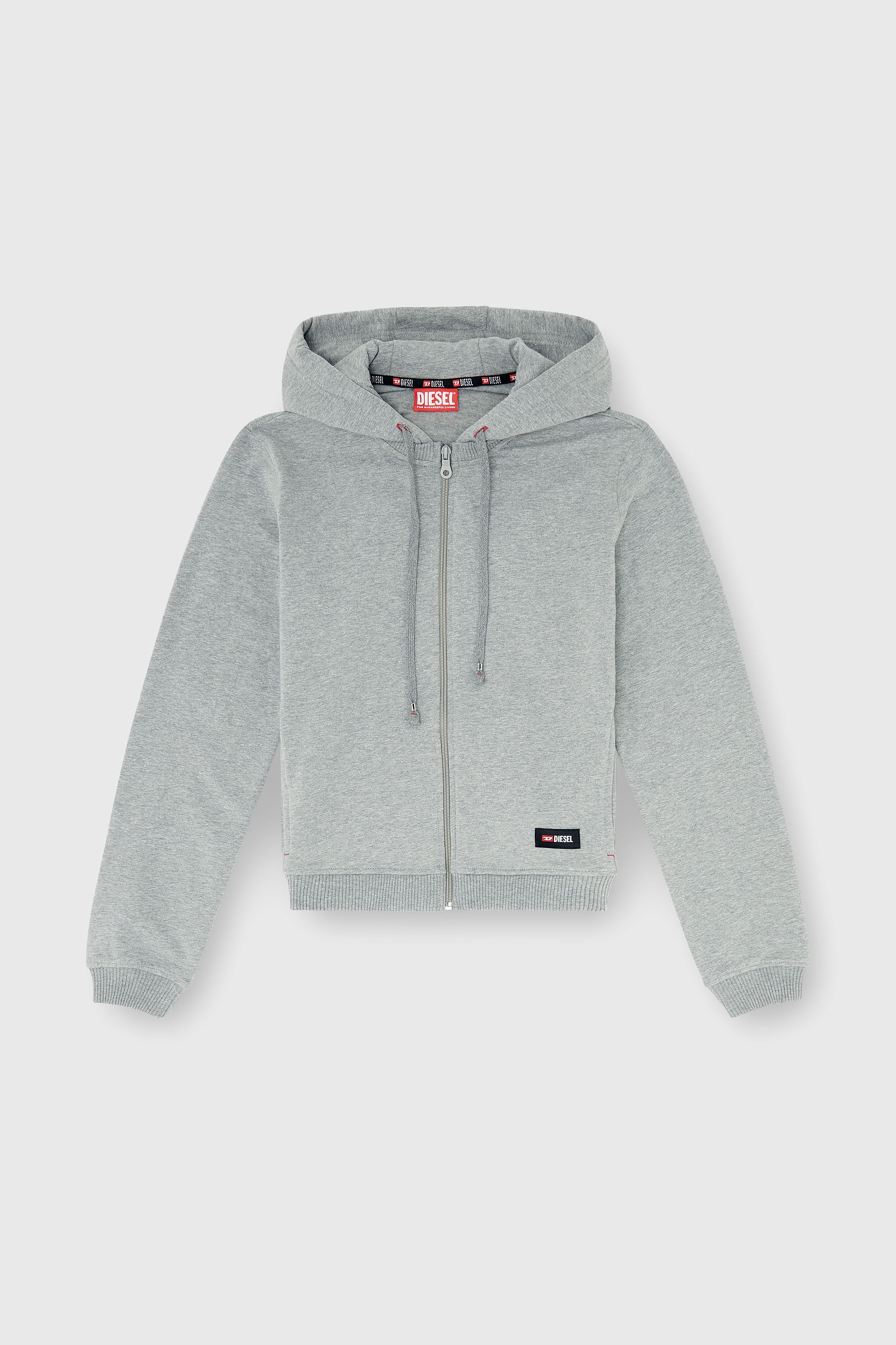 Diesel - HARRIET-D-CORE, Sudadera con capucha en mezcla de algod&oacute;n afelpado Mujer in Gris - 2