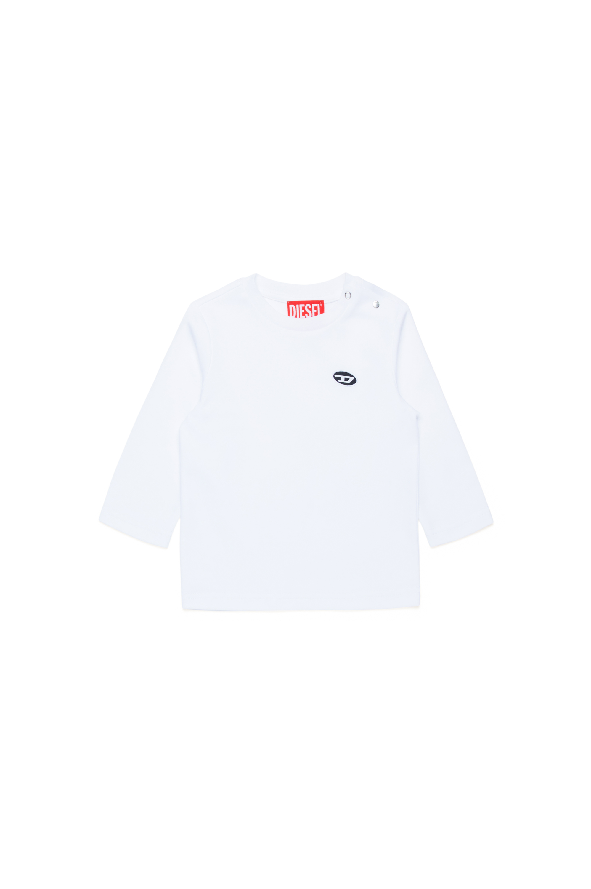 Diesel - TJUSTDOVALPJLSB, Hombre Camiseta de manga larga en algodón orgánico in Blanco - Image 1