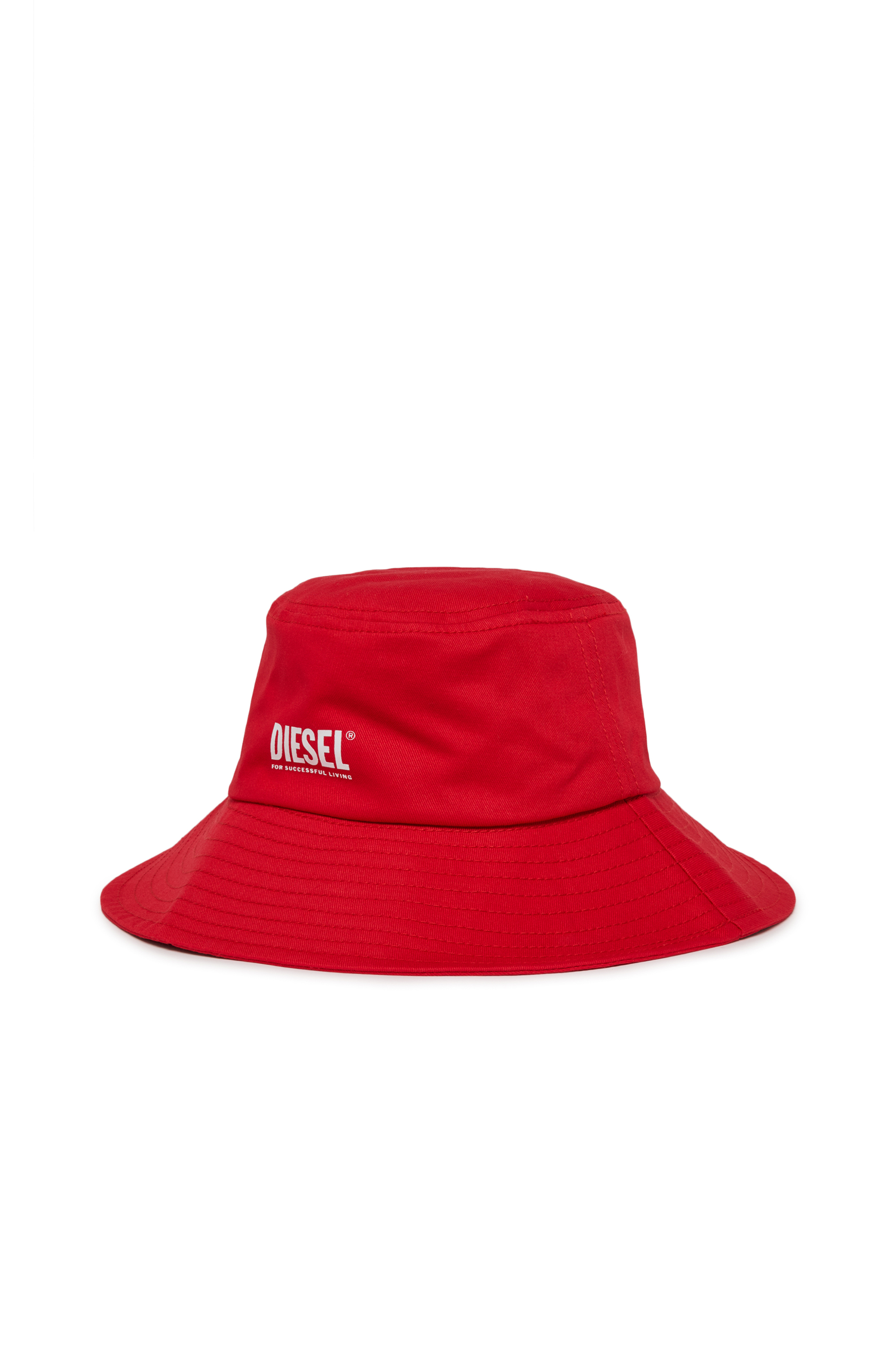 Diesel - FCURTY, Sombrero tipo bucket de algod&oacute;n con ala ancha Mujer in Rojo - 1