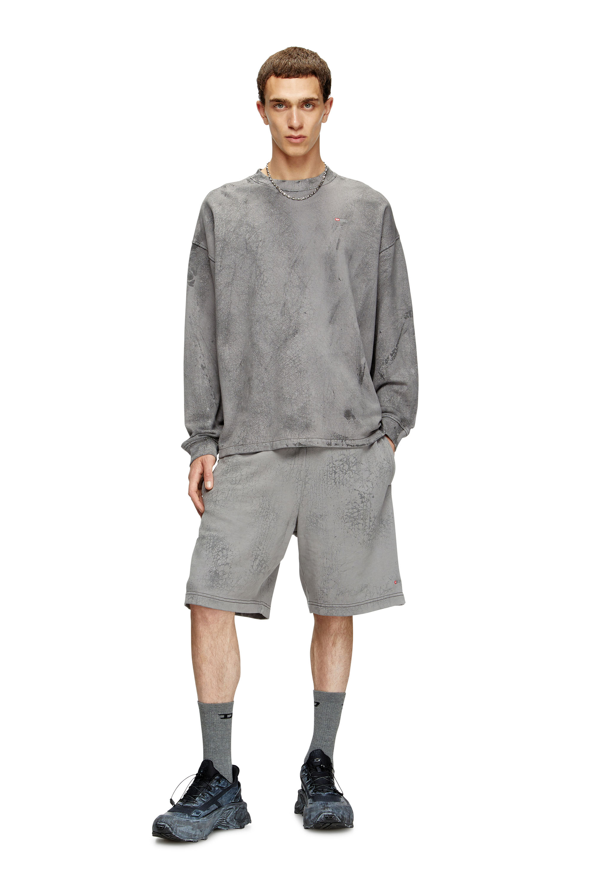 Diesel - P-CREW, Pantalones cortos de punto encerado Hombre in Gris - 2