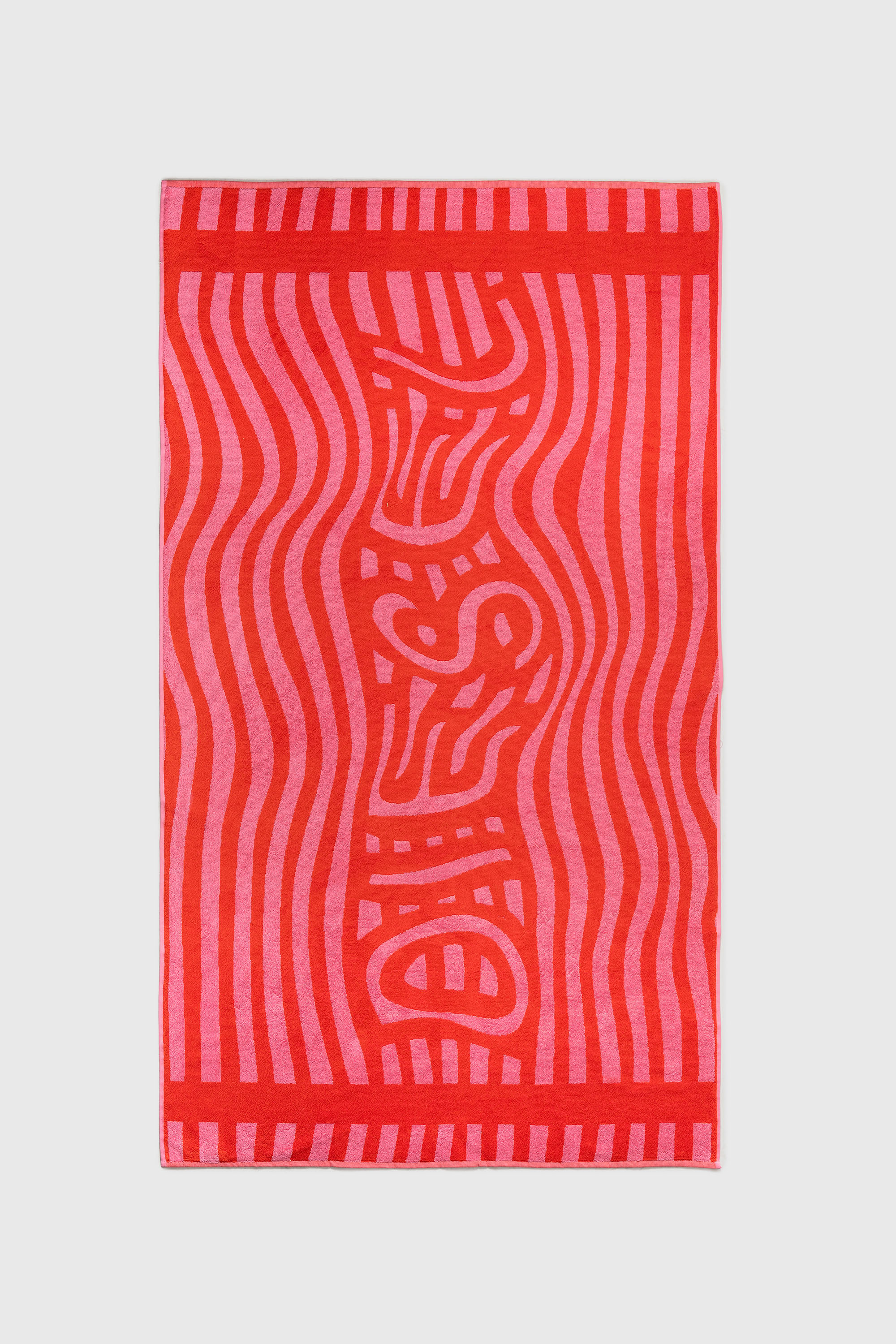 Diesel - 1018163  STRIPES PINK/RED TOWEL, Toalla de rizo 100x180 cm Unisex in Rojo - 1