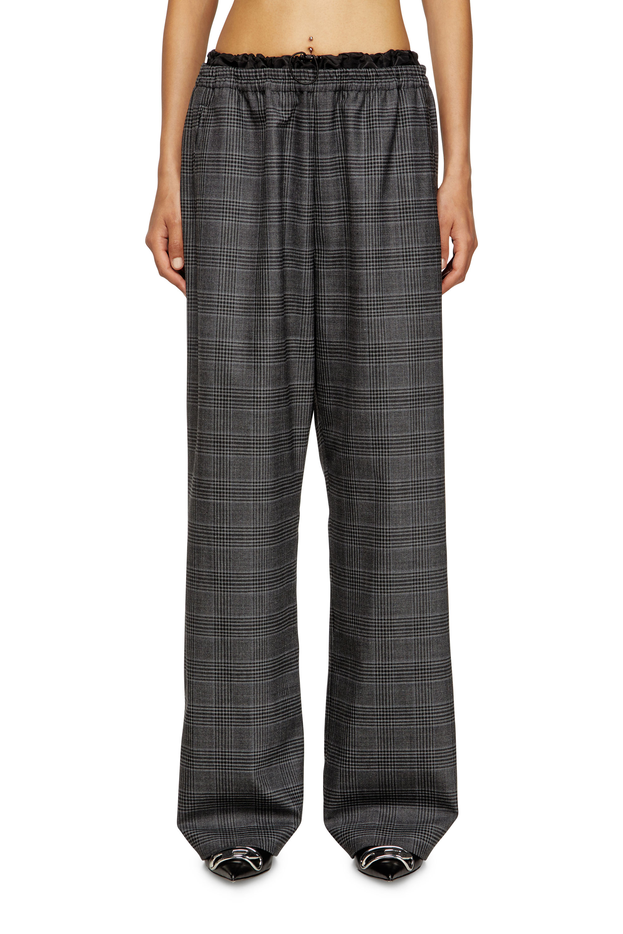 Diesel - P-YRITE, Pantalones de lana con bolsillos de ojal Mujer in Negro - 1