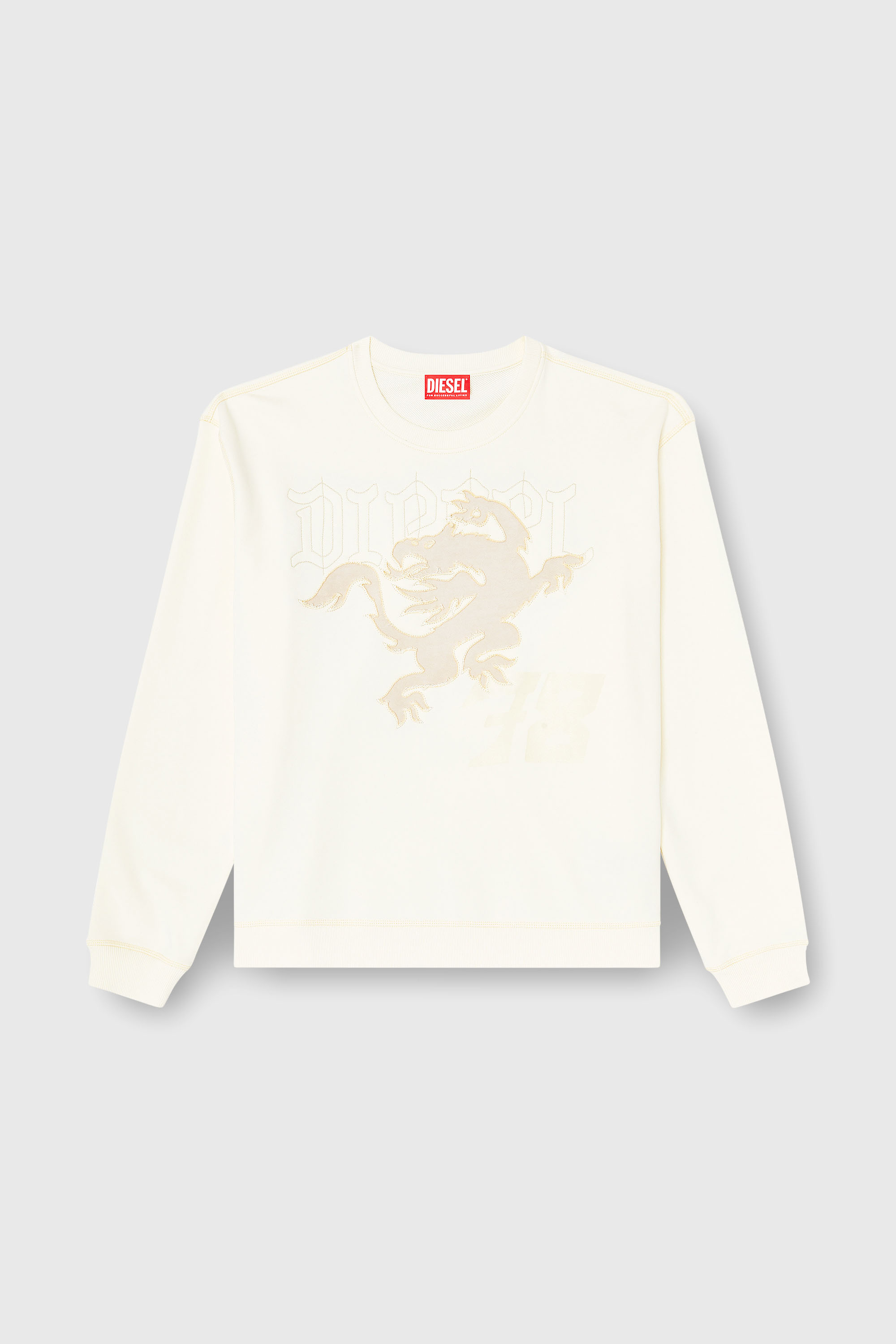 Diesel - S-NORM-AA3, Sudadera con bordado y estampado Hombre in Blanco - 2