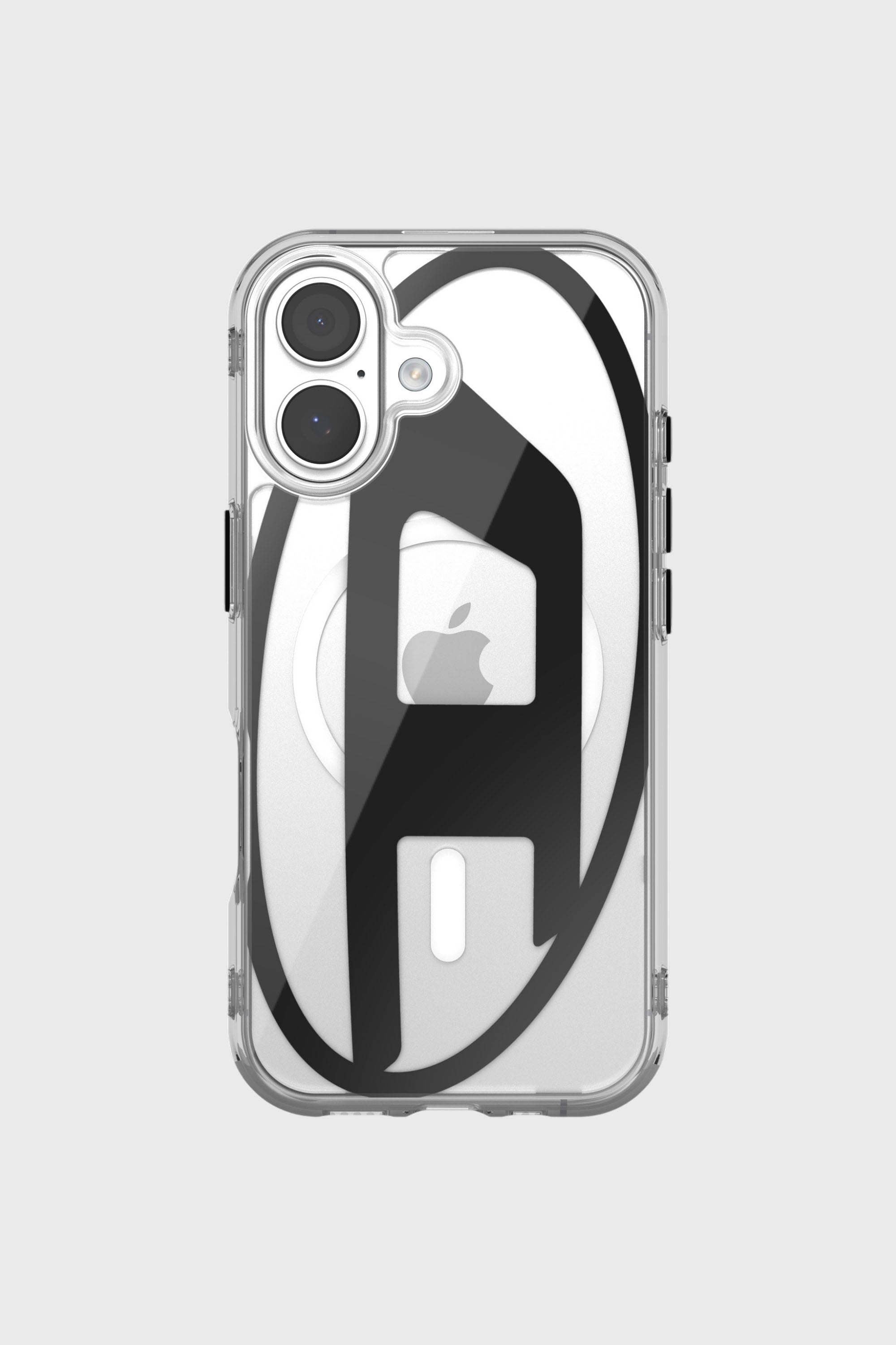 Diesel - 60415 AOP CASE, Funda met&aacute;lica Oval D con Magsafe para iPhone 17 Unisex in Negro - 2