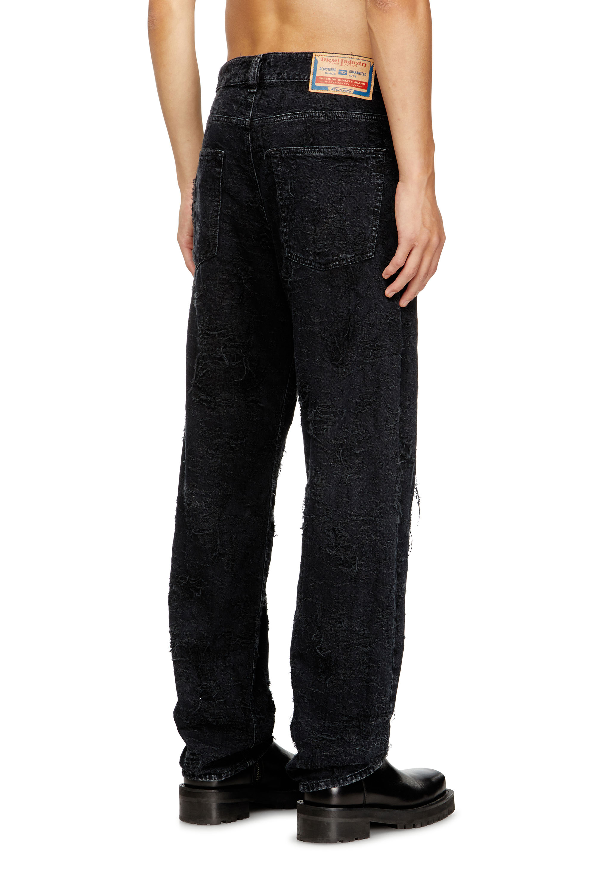 Diesel - Regular Jeans 2024 D-Macs 007BW Hombre, Negro/Gris oscuro - 2