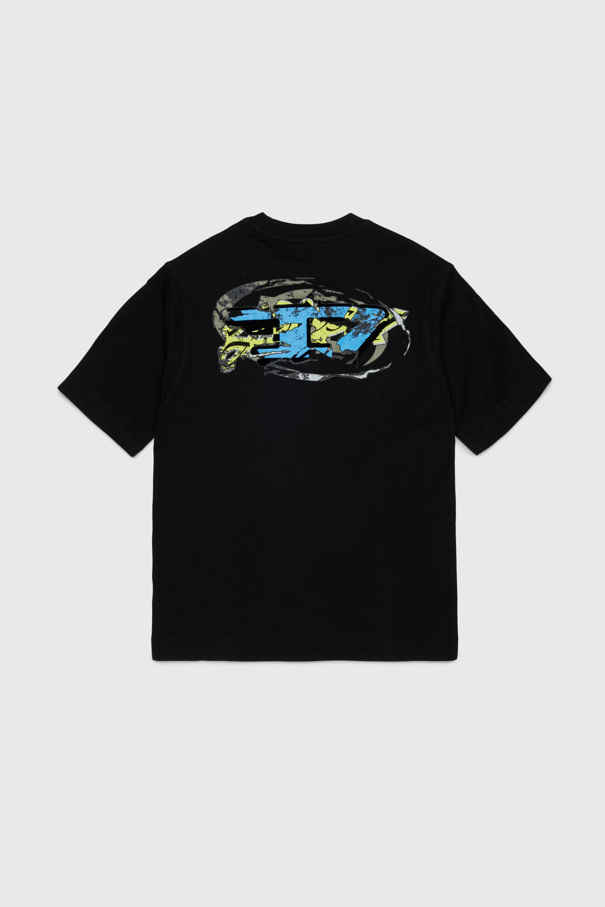 Diesel - TSCRAP OVER, Camiseta con bordado Oval D y estampado flocado Hombre in Negro - 2