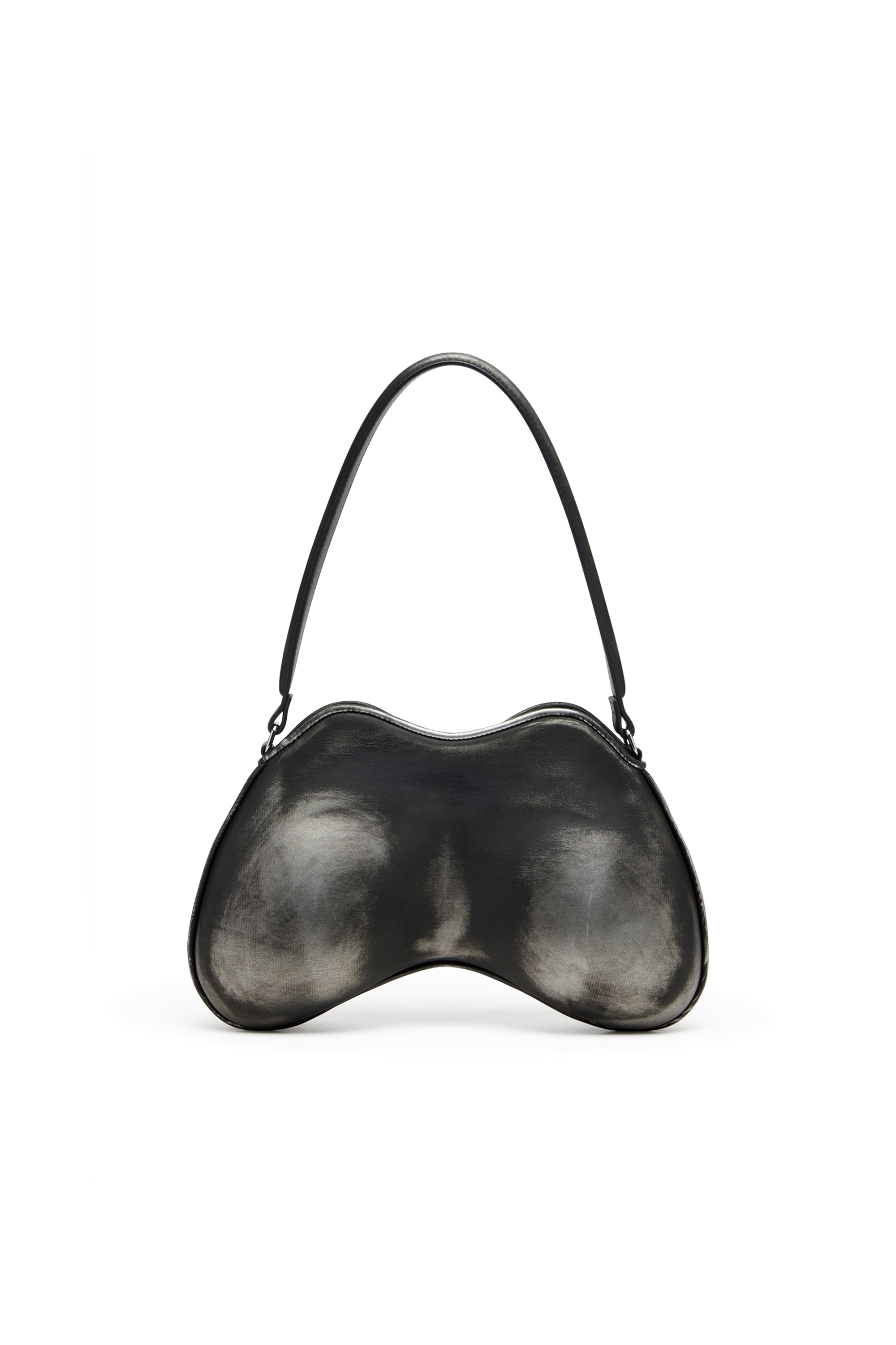 Diesel - DOUBLE-D SHOULDER, Double-D-Bolso de hombro rígido en PU cepillado Mujer in Negro - 2