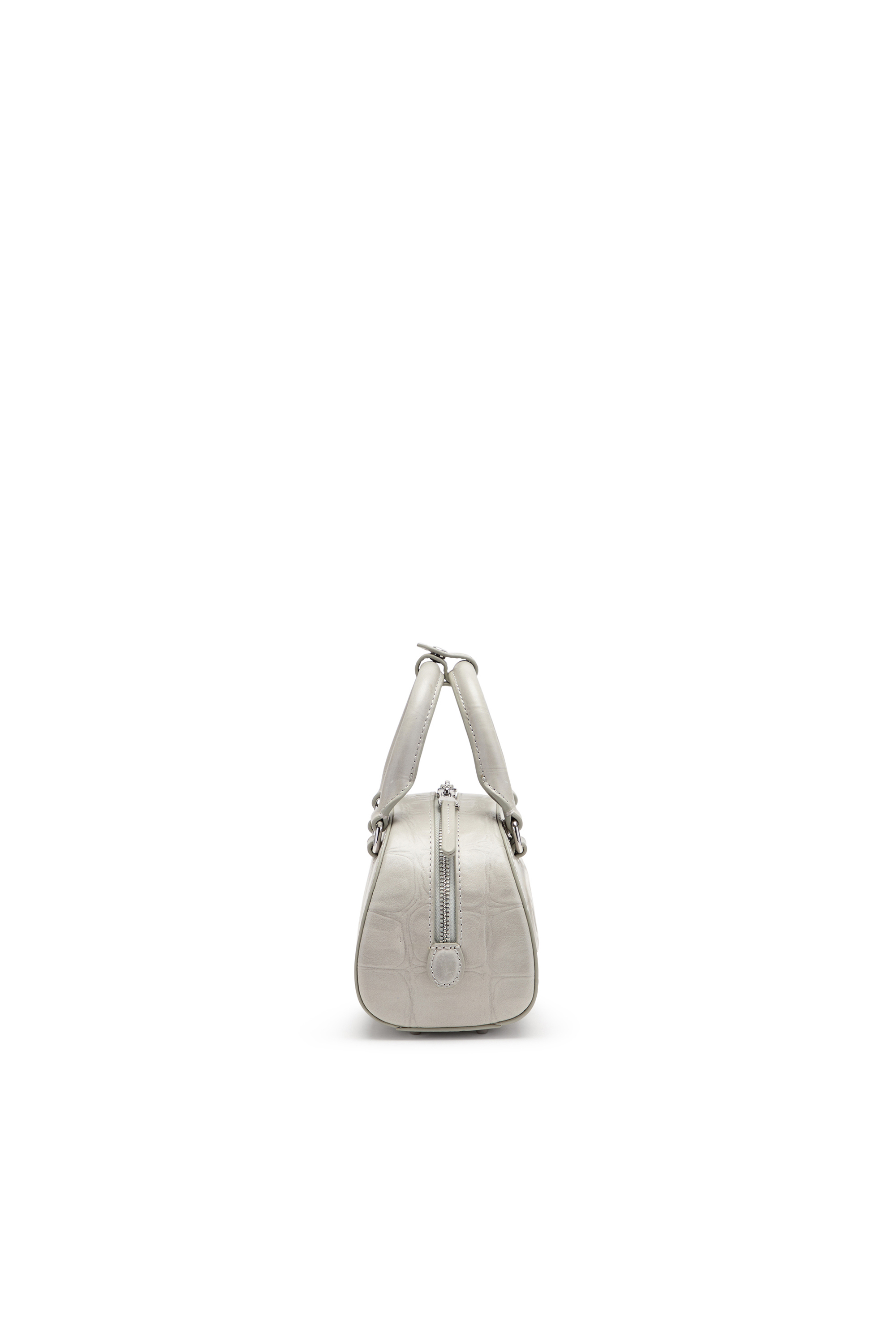 Diesel - 1DR DOME CROSSBODY, Bolso bowling Dome-Mini 1DR en piel efecto cocodrilo Mujer in Gris - 4