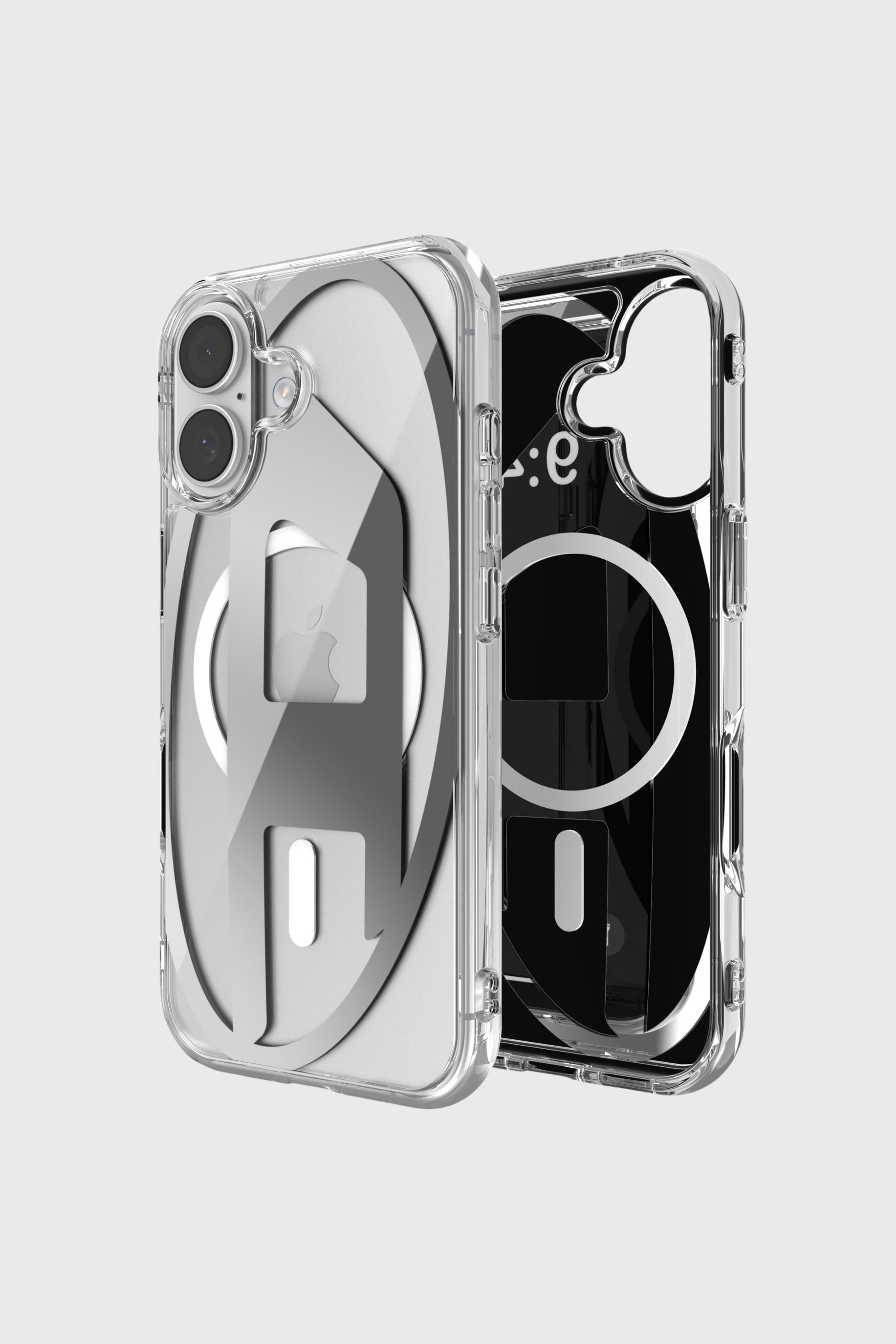 Diesel - 60411 AOP CASE, Funda Oval D Metallic con Magsafe para iPhone 17 Unisex in Gris - 1
