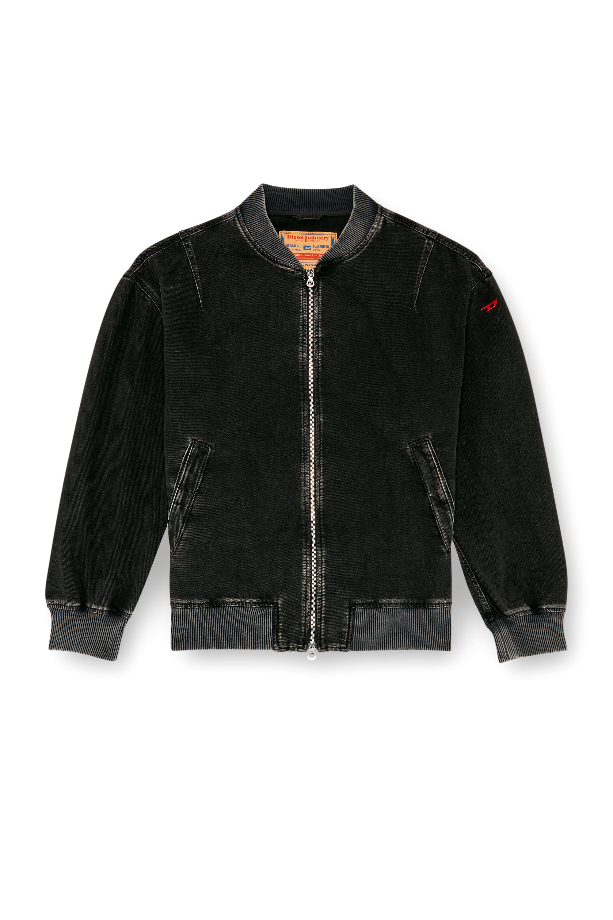 Diesel - D-VINZ, Chaqueta bomber en denim de lavado impecable Hombre in Negro - 3