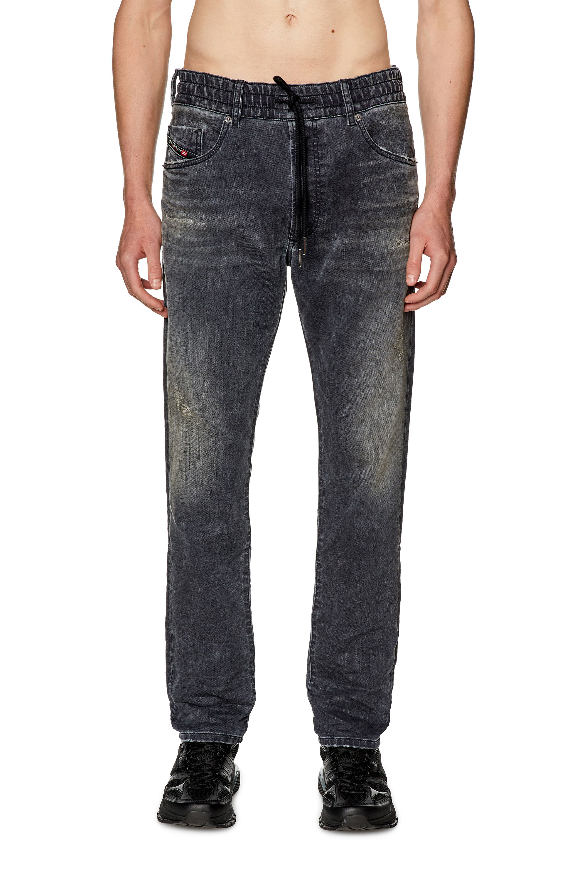 Diesel - Tapered Krooley JoggJeans® 068FP, Negro/Gris oscuro - Image 1