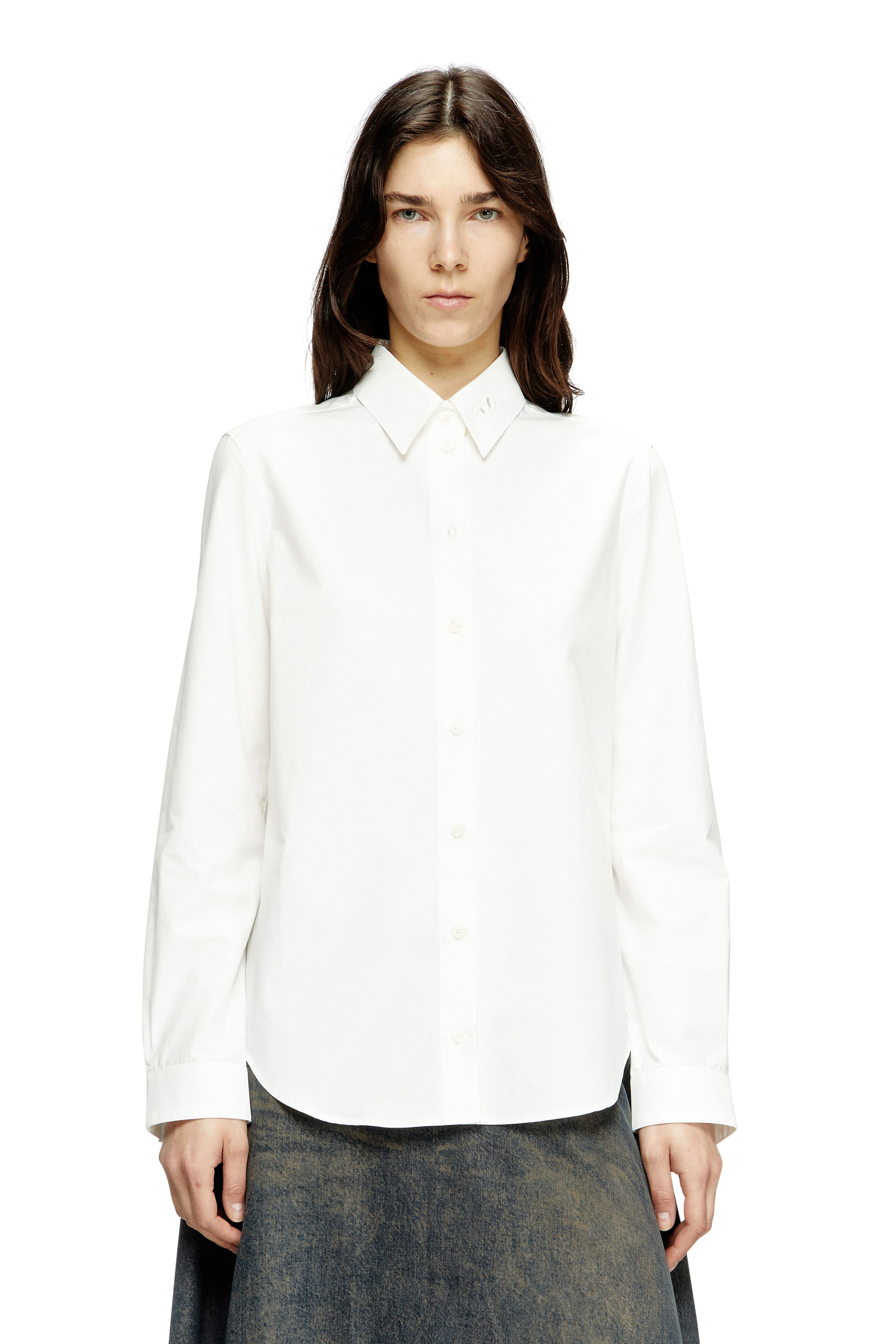 Diesel - C-RONOS, Camisa de popelina con parche Oval D Mujer in ToBeDefined - 1