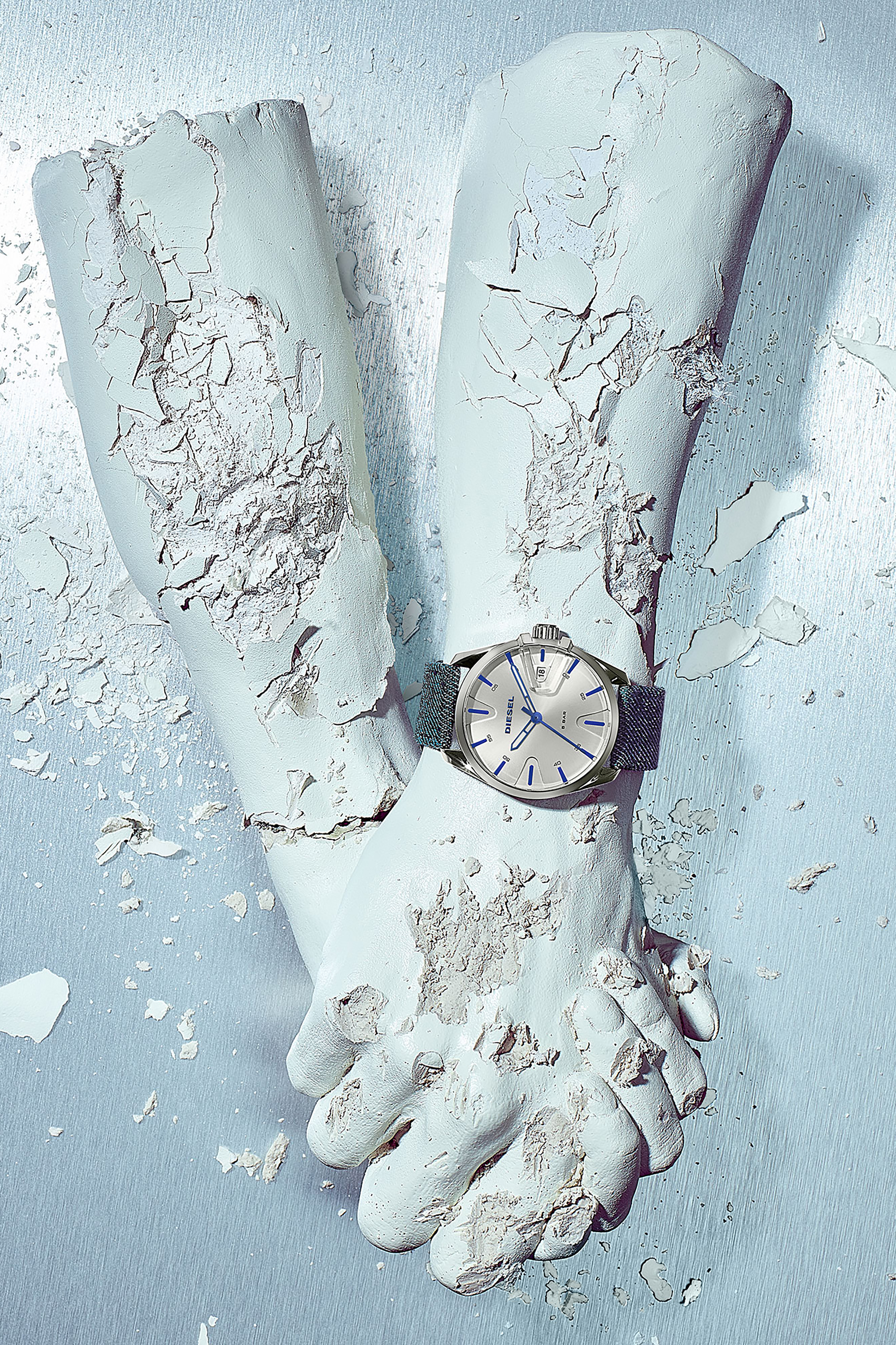 Diesel - DZ1891, MS9 reloj de tres manecillas con correa en denim azul Hombre in Azul marino - 3