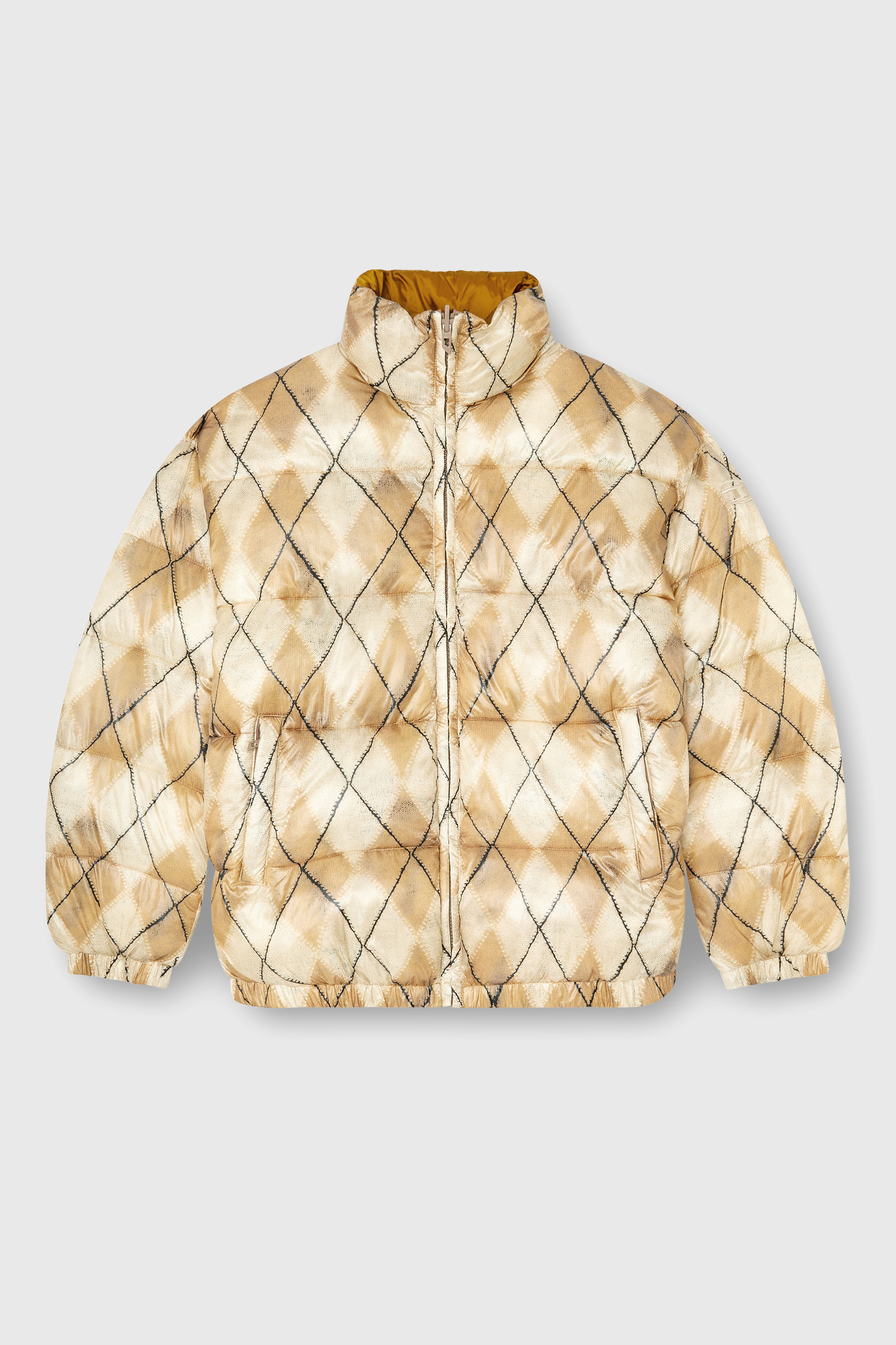 Diesel - W-BOURB-DLCK, Chaqueta puffer reversible con estampado argyle Hombre in Multicolor - 2