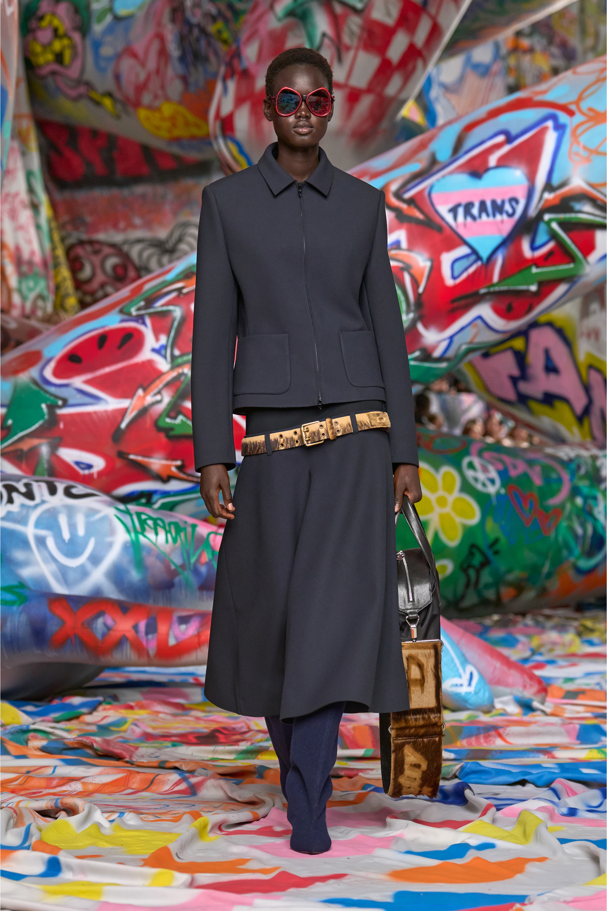 Diesel - G-CESARA-BOND, Chaqueta con cuello en tejido de neopreno adherido Mujer in Azul marino - 3