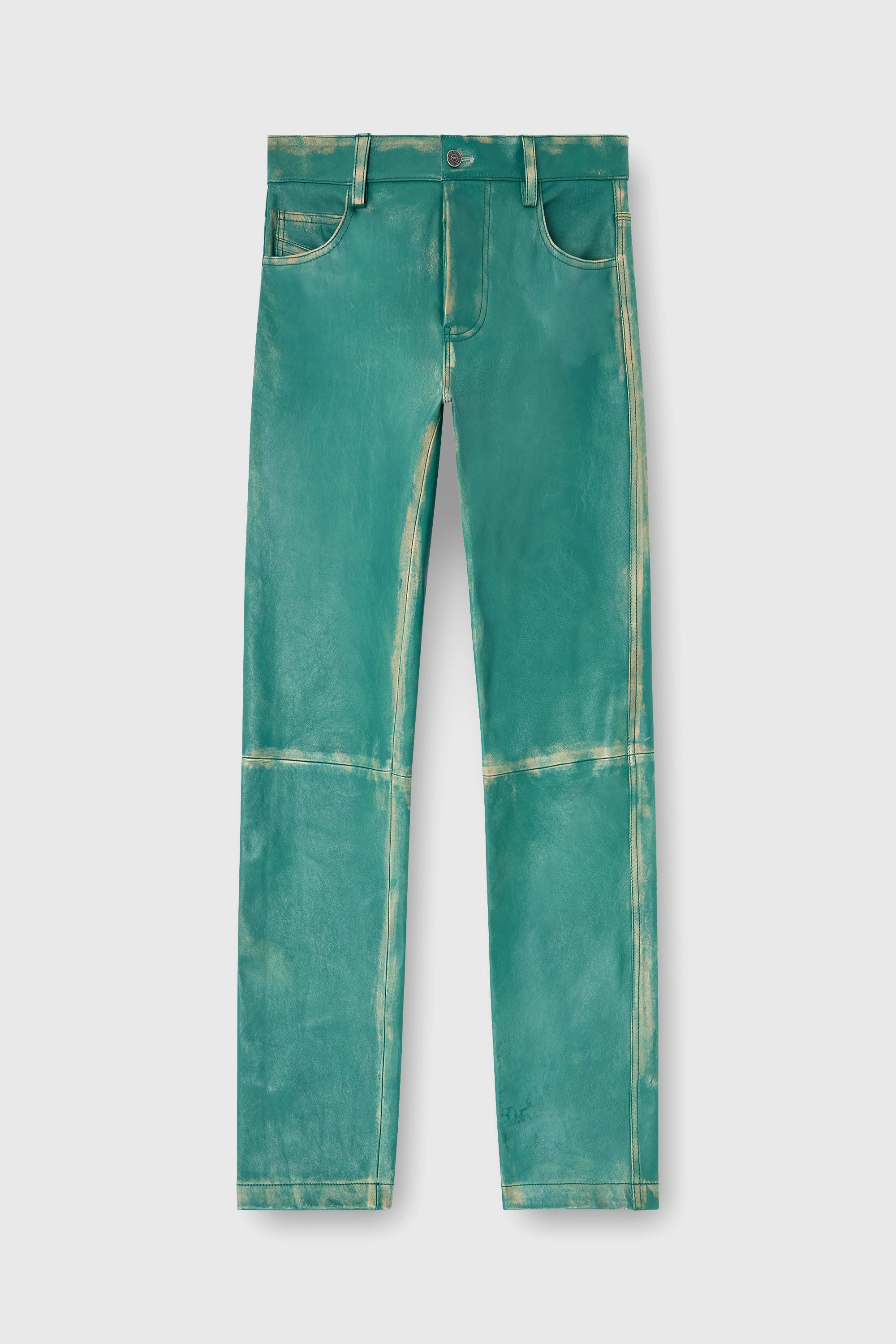 Diesel - P-OCKET, Pantal&oacute;n de cuero tratado Hombre in Verde - 2