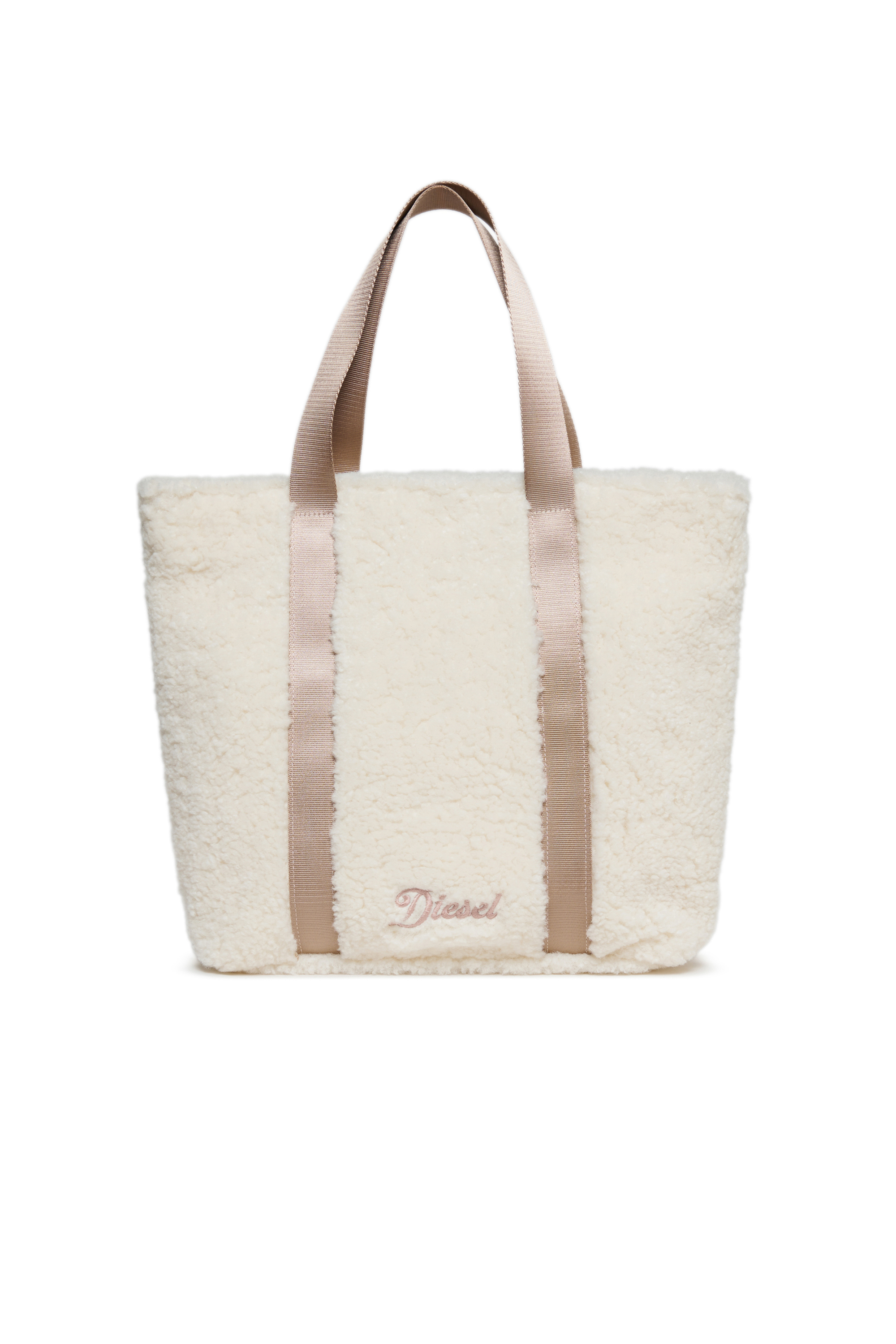 Diesel - WIXA, WIXA - Bolso tote de borreguito Mujer in Blanco - 1