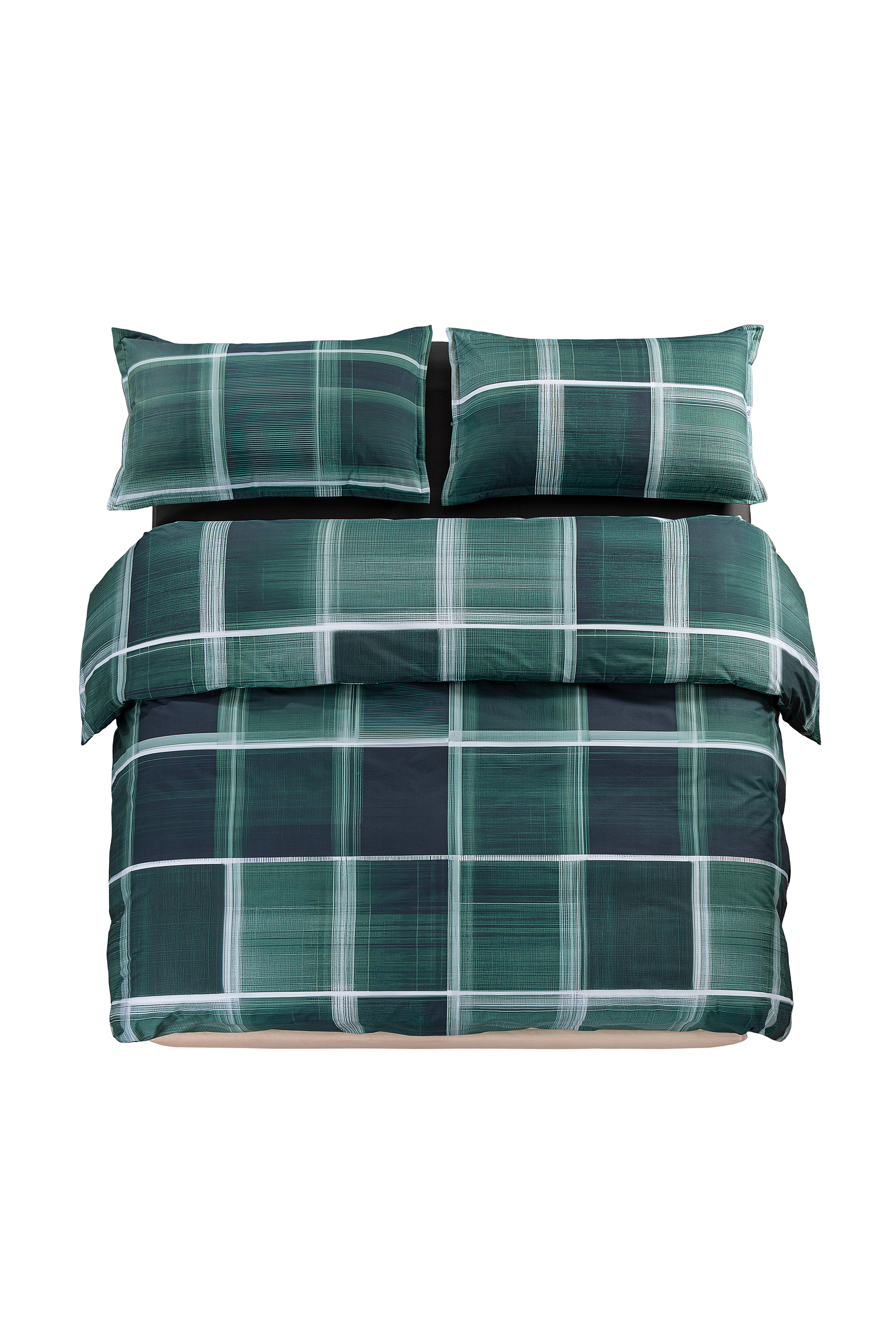 1016332  PSYCHEDELIC CHECKS BLUE  DUVET, Verde