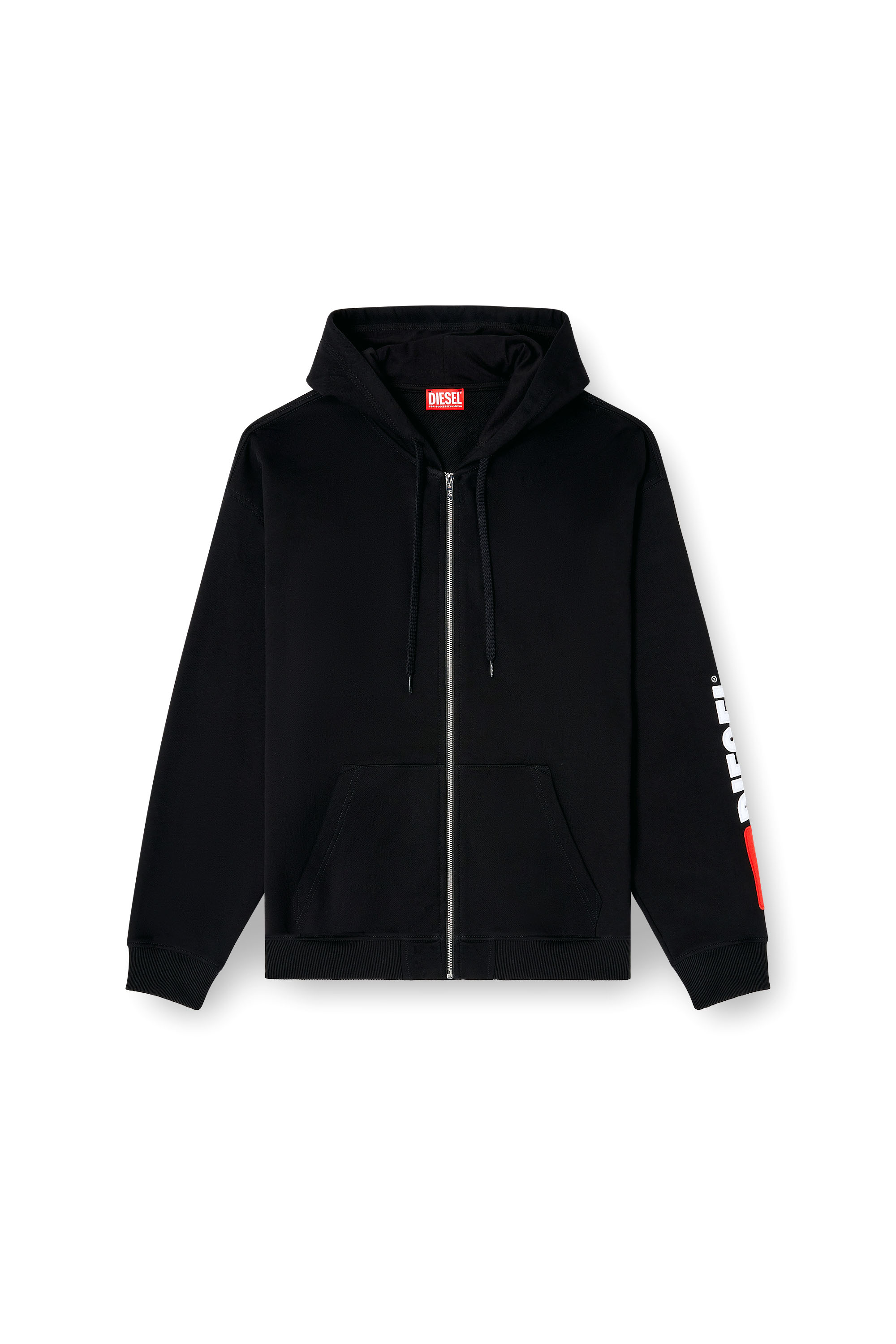 Diesel - S-BOXT-ZIP-HOOD-DIV, Sudadera con capucha y bordado de parche con logotipo Hombre in Negro - 3