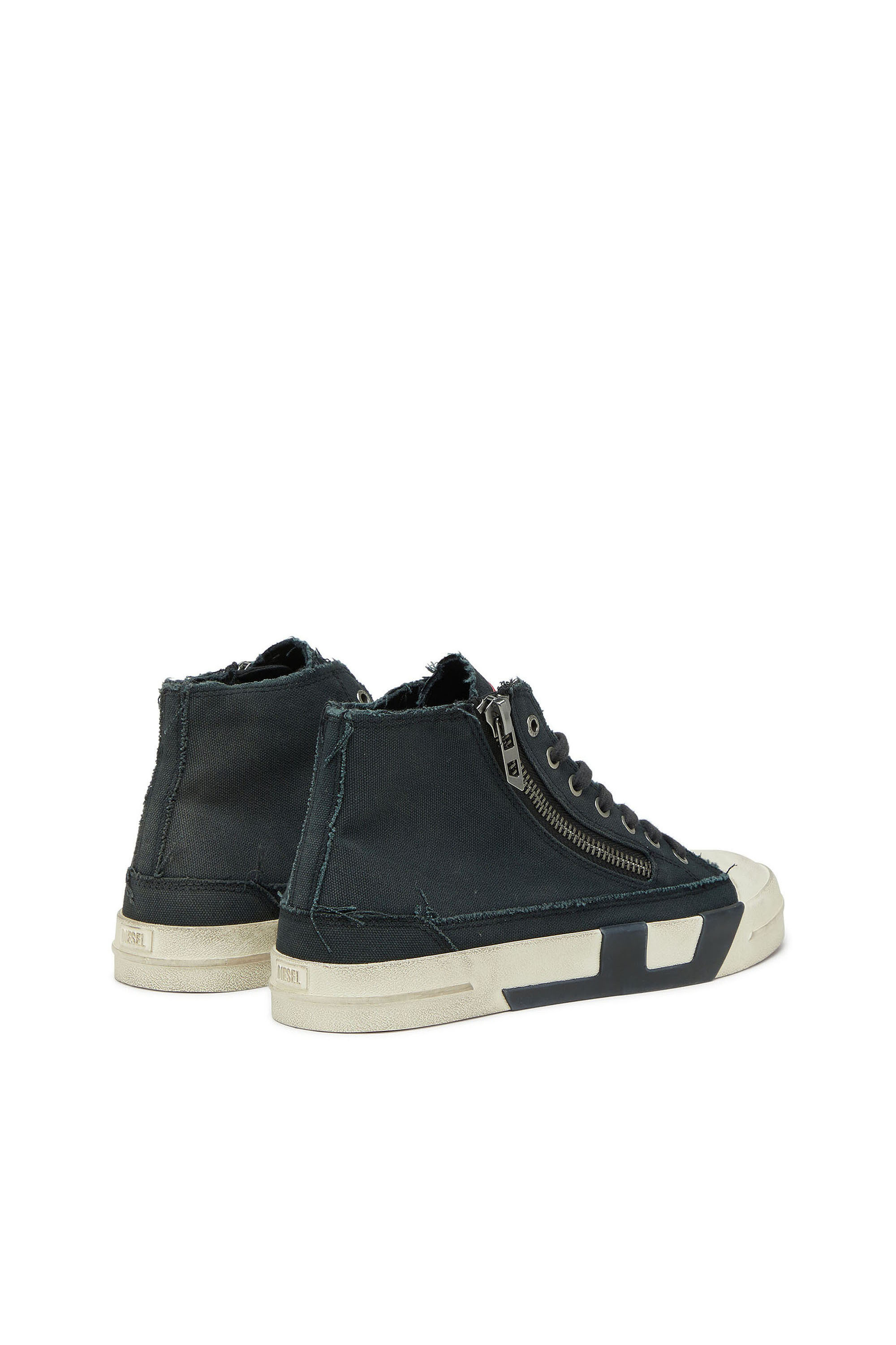 Diesel - S-D-VERSE ZIP MID II, S-D-Verse - Zapatillas de lona deshilachada con Logo D Hombre in Negro - 3