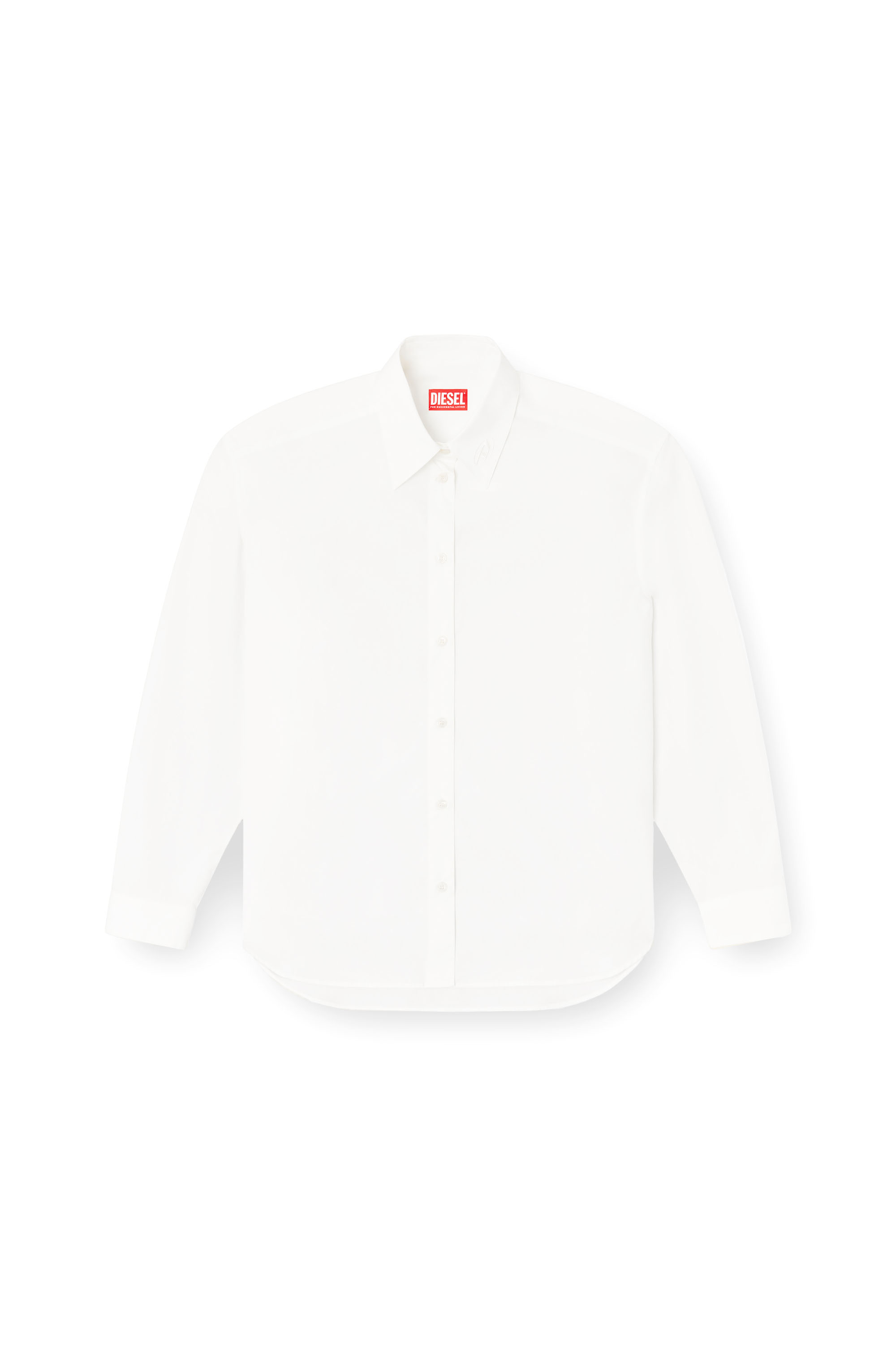 Diesel - S-SIMPLY-C-WN-R1, Camisa estilo boyfriend con Oval D Mujer in Blanco - 3