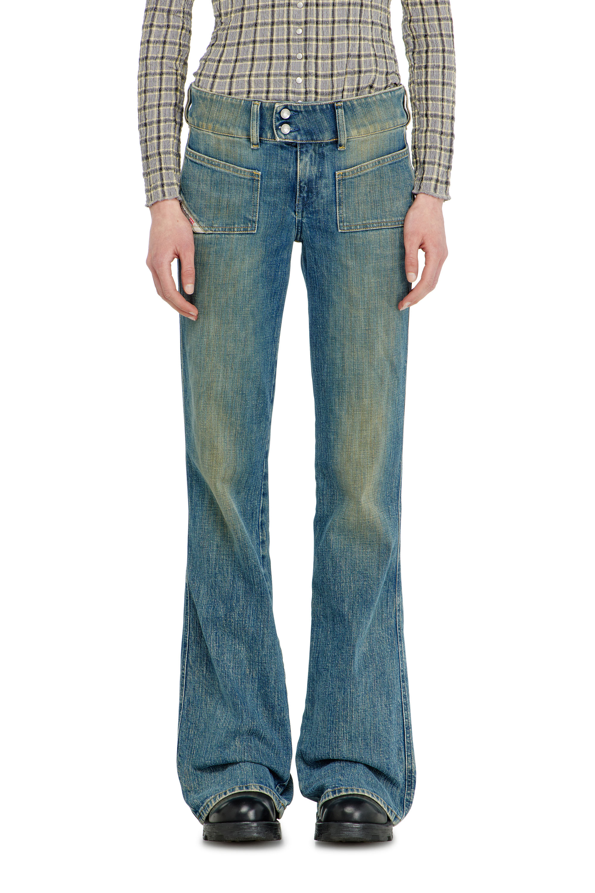 Diesel - Bootcut Jeans D-Hush 007EJ Mujer, Azul medio - 4