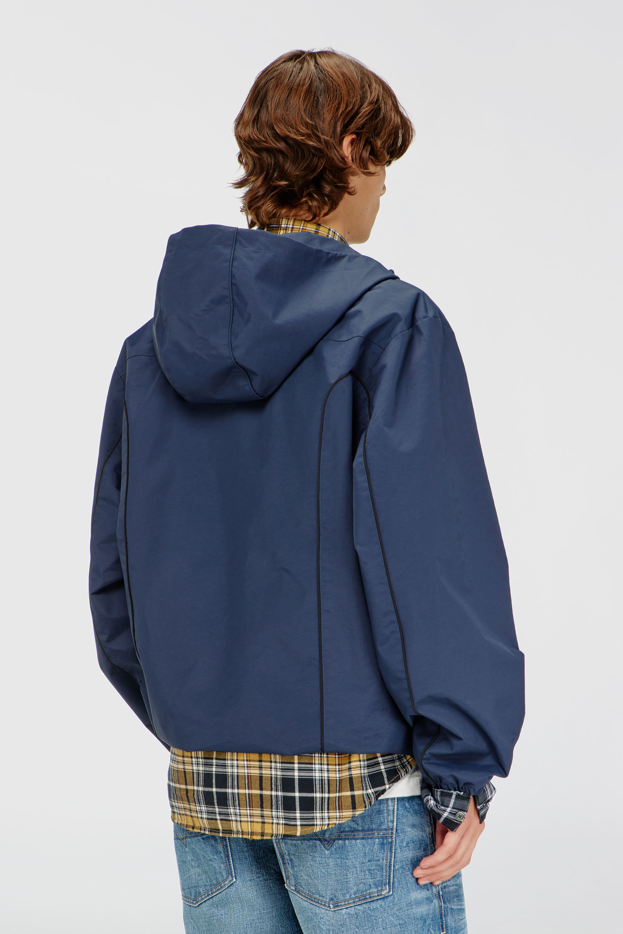 Diesel - J-HIVES-WRD, Cortavientos con vivos en contraste Hombre in Azul marino - 4