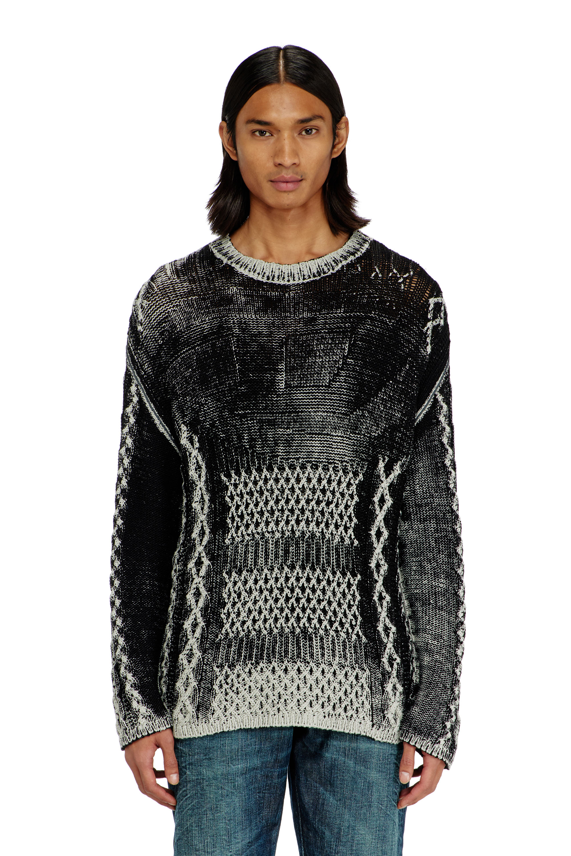 Diesel - K-MIONE, Jersey de punto trenzado tratado Hombre in Multicolor - 1