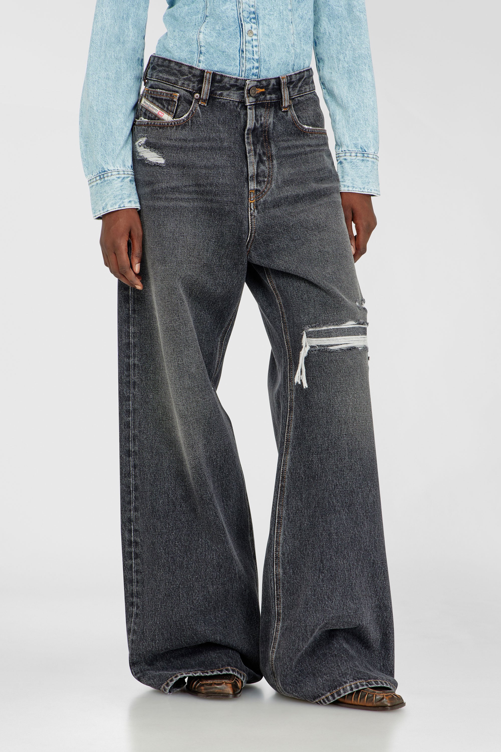Diesel - Relaxed Jeans 1996 D-Sire 007F6 Unisex, Negro/Gris oscuro - 1