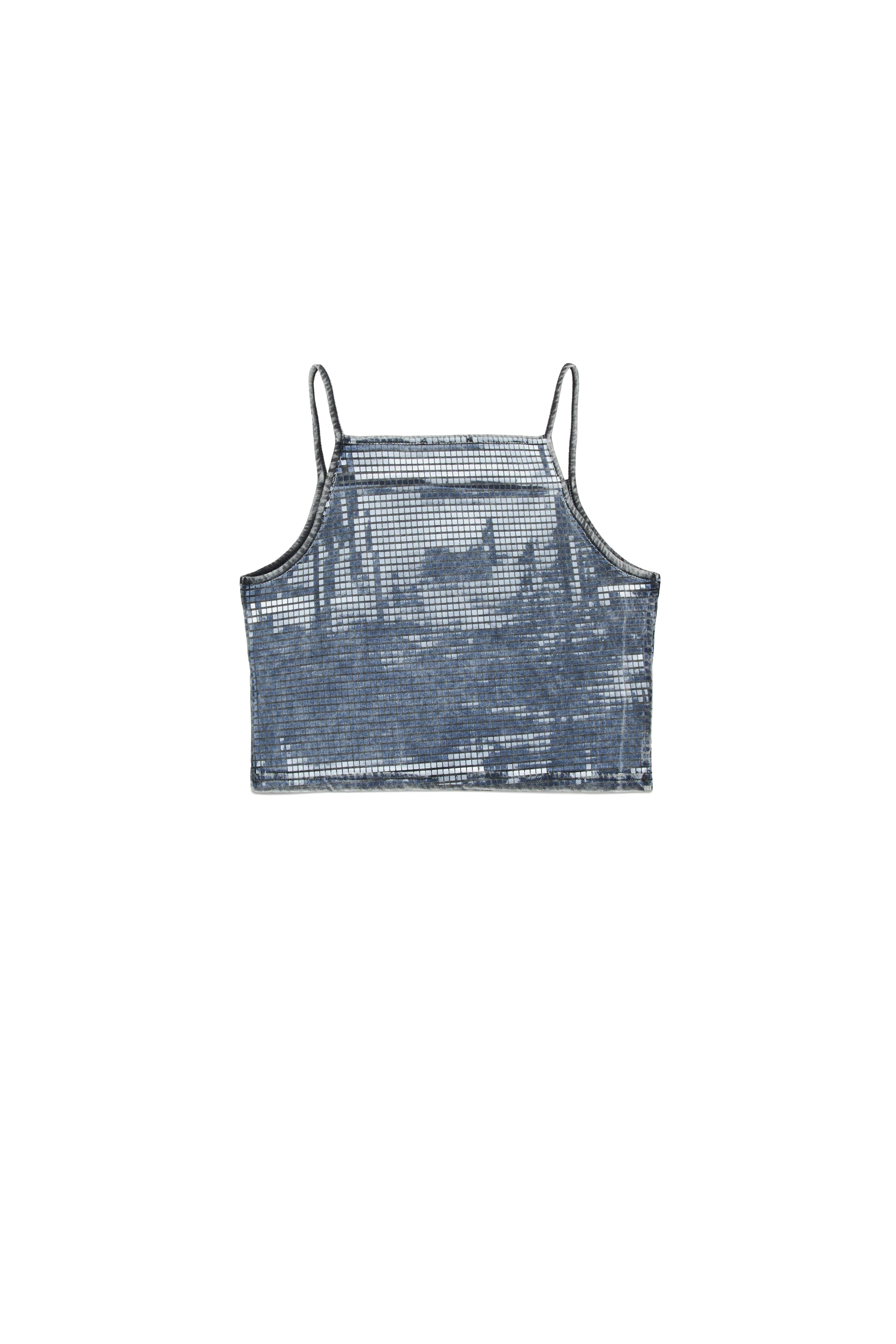 Diesel - TLILL, Top cami recortado en jersey de lentejuelas Mujer in Negro - 2