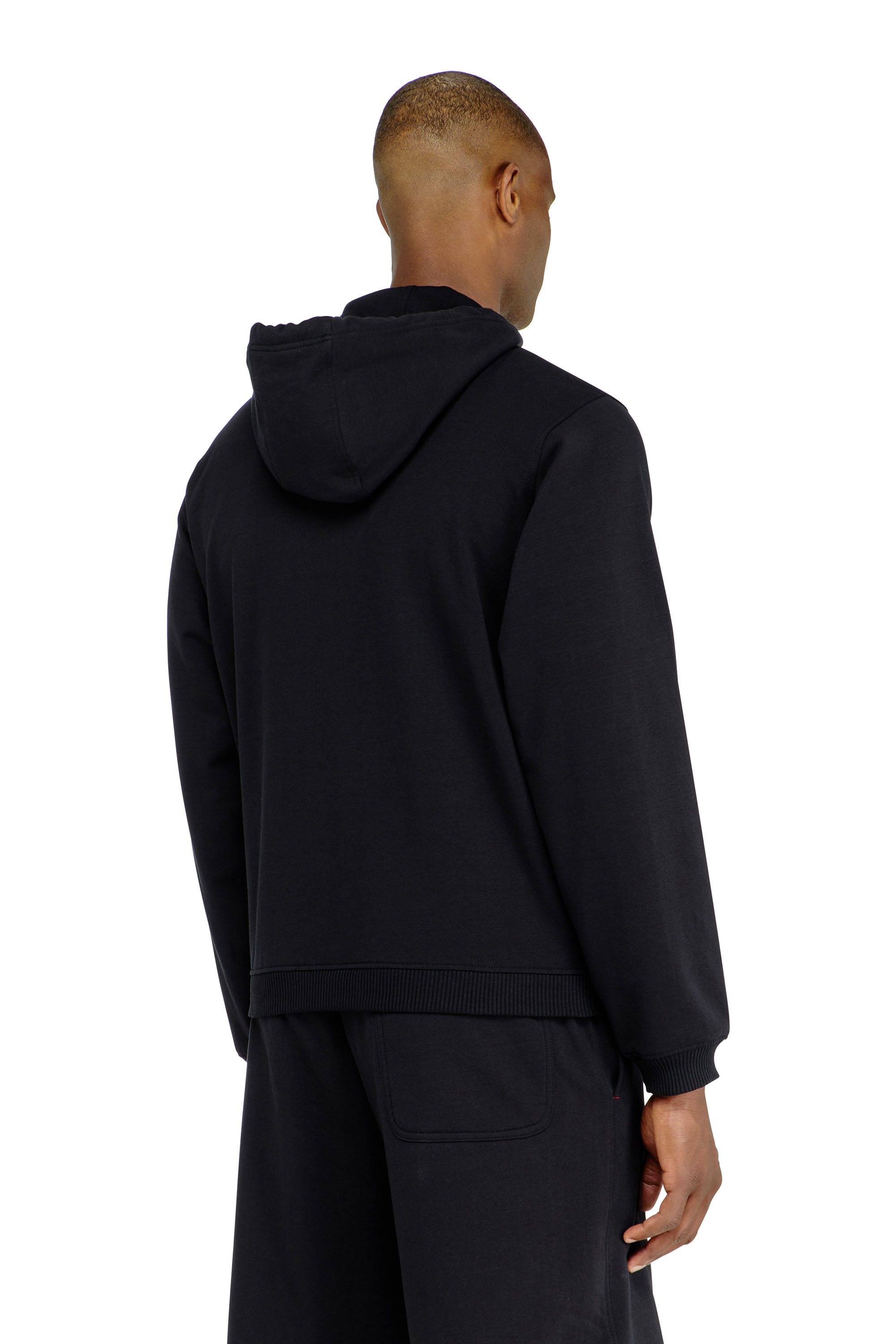 Diesel - JOY-D-CORE, Sudadera con capucha en mezcla de algod&oacute;n afelpado Hombre in Negro - 3