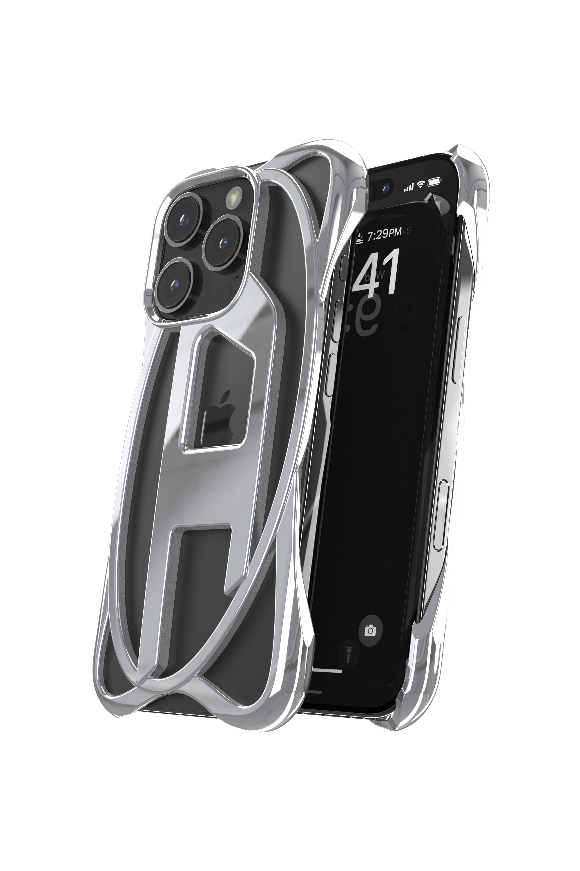 Diesel - 60267 CAGED D CASE, Funda Enrejada D iPhone 16 Pro Unisex in Gris - 3