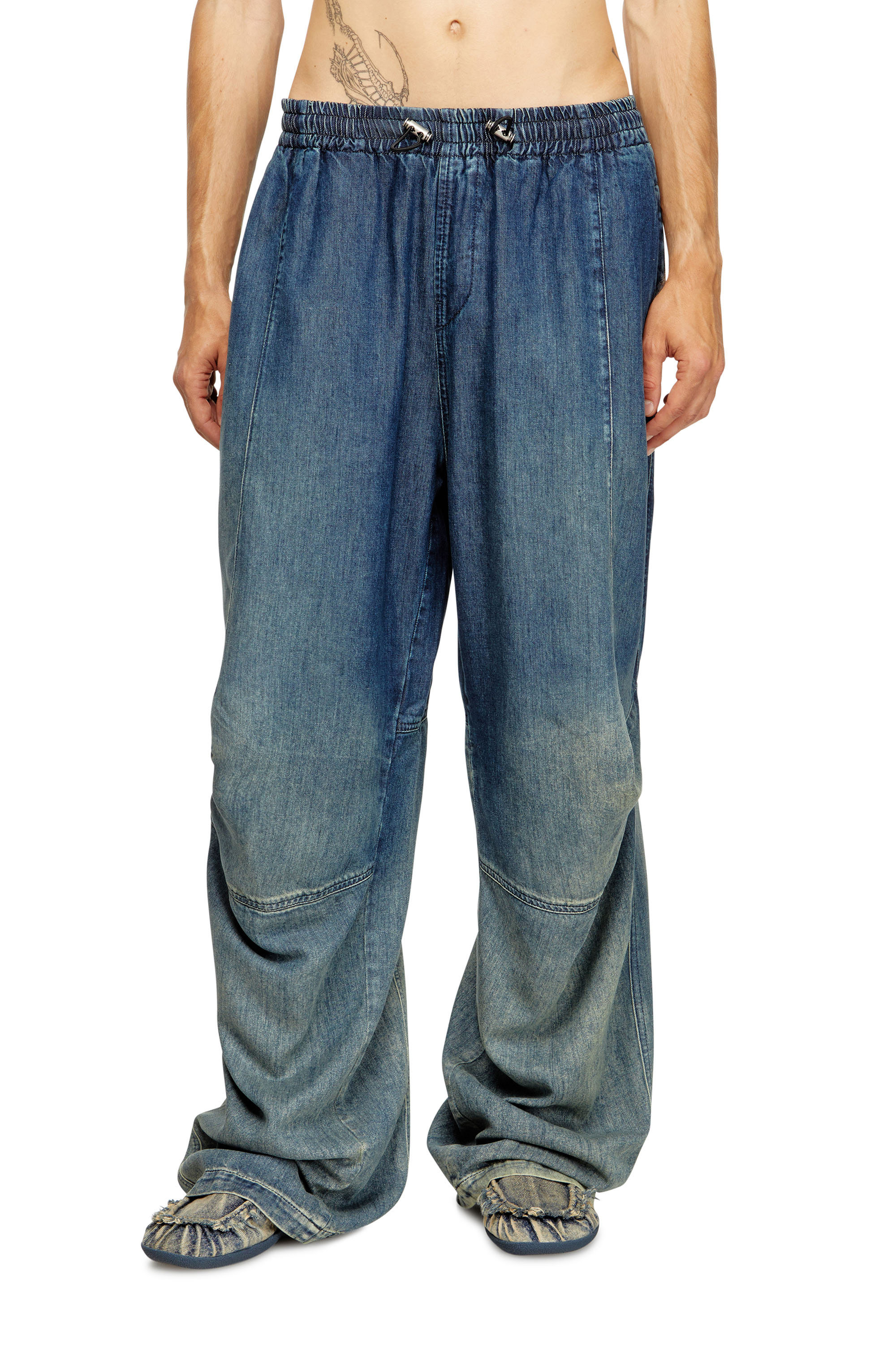 Diesel - Relaxed Jeans D-Pari 068TC Hombre, Azul Oscuro - 1