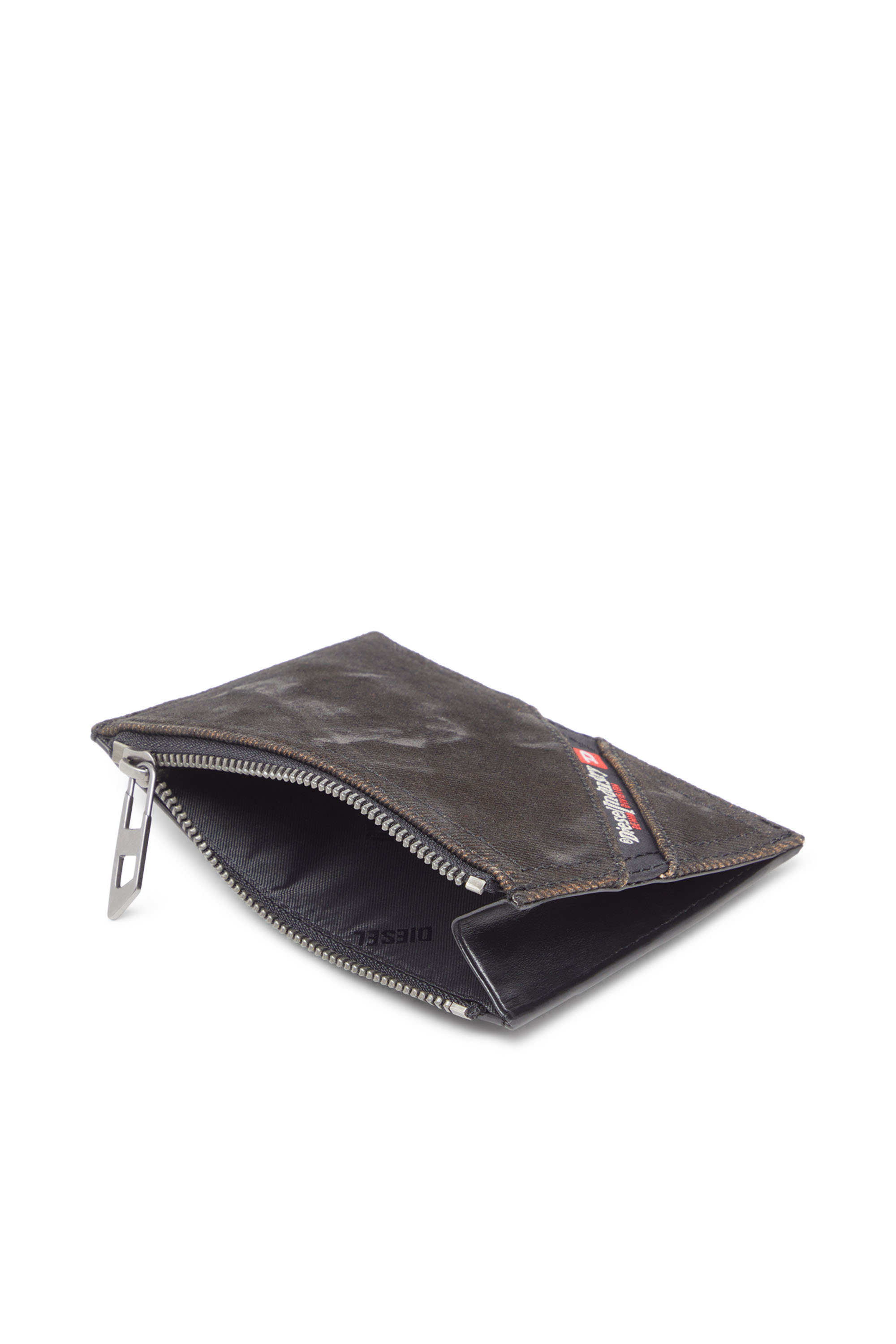 Diesel - MULTI-PKTS CARD HOLDER I, Tarjetero de denim recubierto en relieve Hombre in Negro - 3