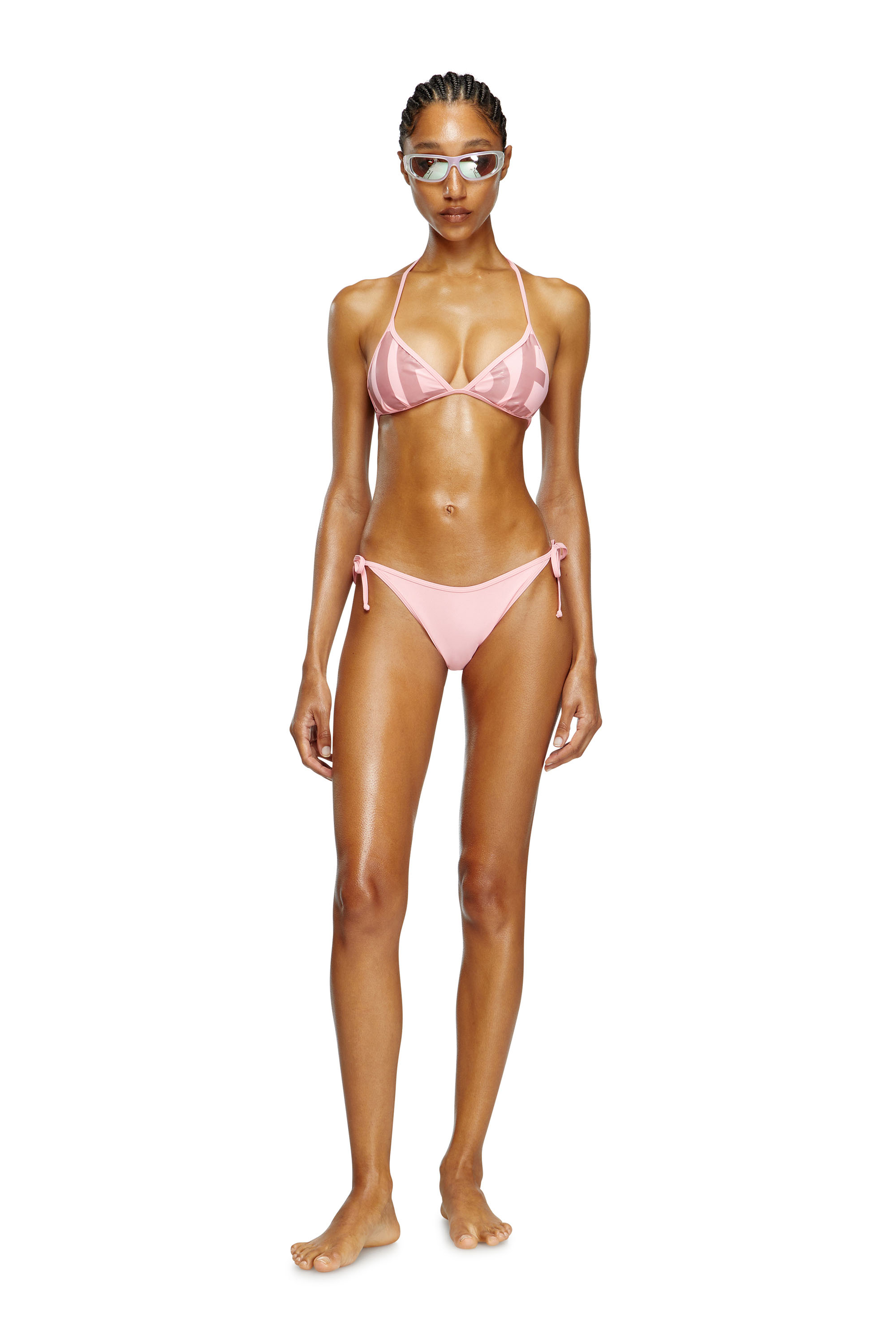 Diesel - BFB-SEES-A, Sujetador de bikini con logotipo Diesel recortado Mujer in Rosa - 2