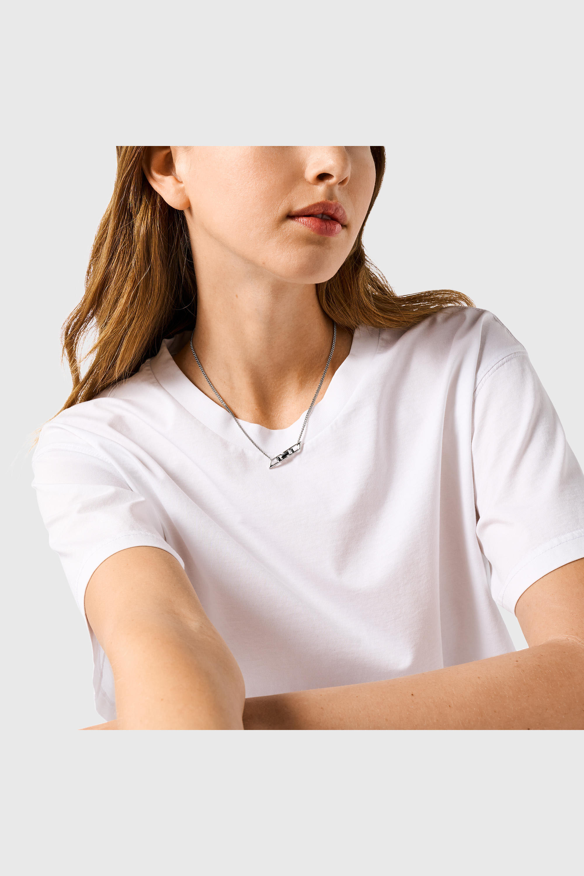 Diesel - DL1351040 STERLING SILVER JEWEL, Collar con el logotipo D de plata esterlina Unisex in Plateado - 3