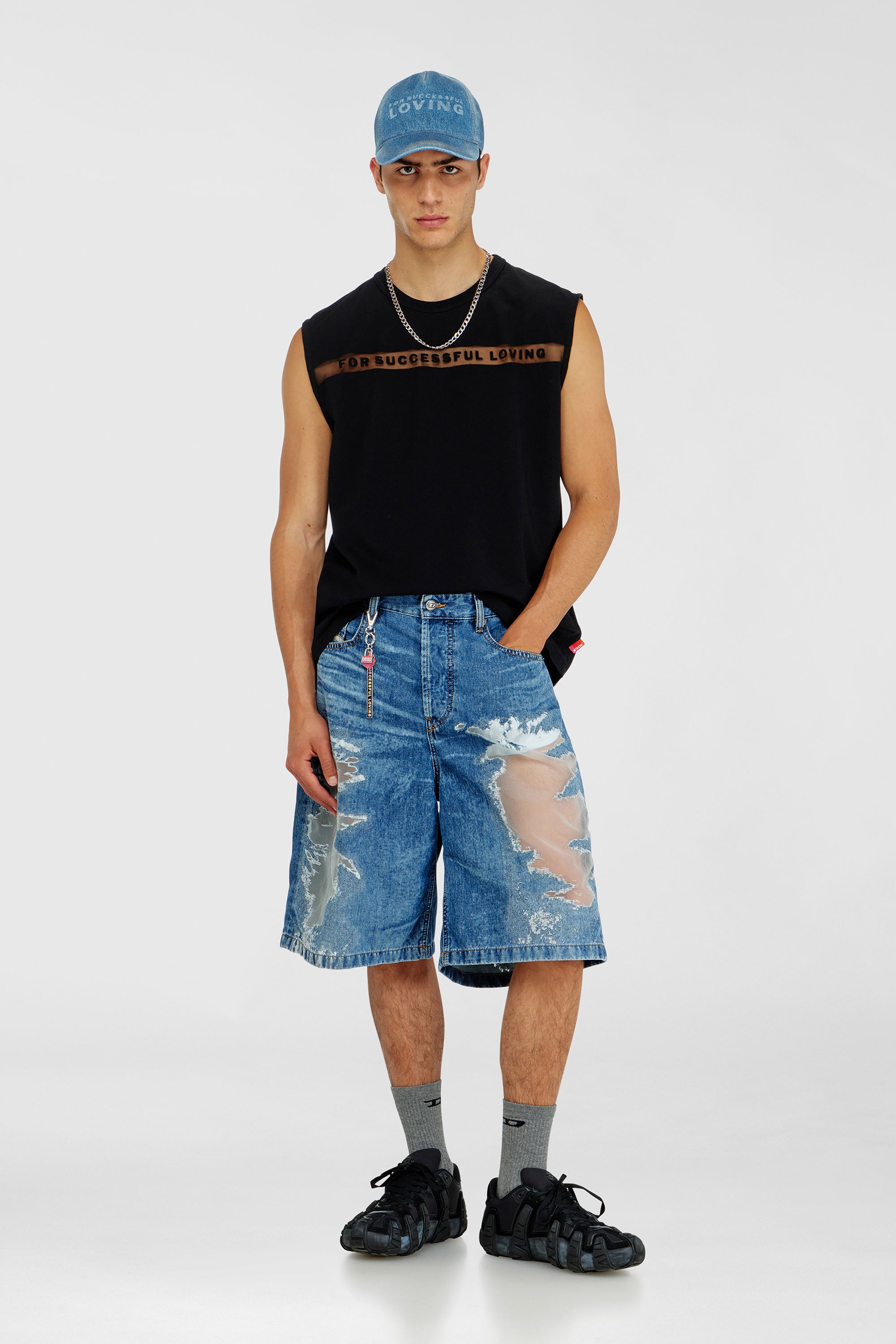 Diesel - PR-T-NORM-BISC-MATI-R, Camiseta de tirantes con logo For Successful Loving Unisex in Negro - 1