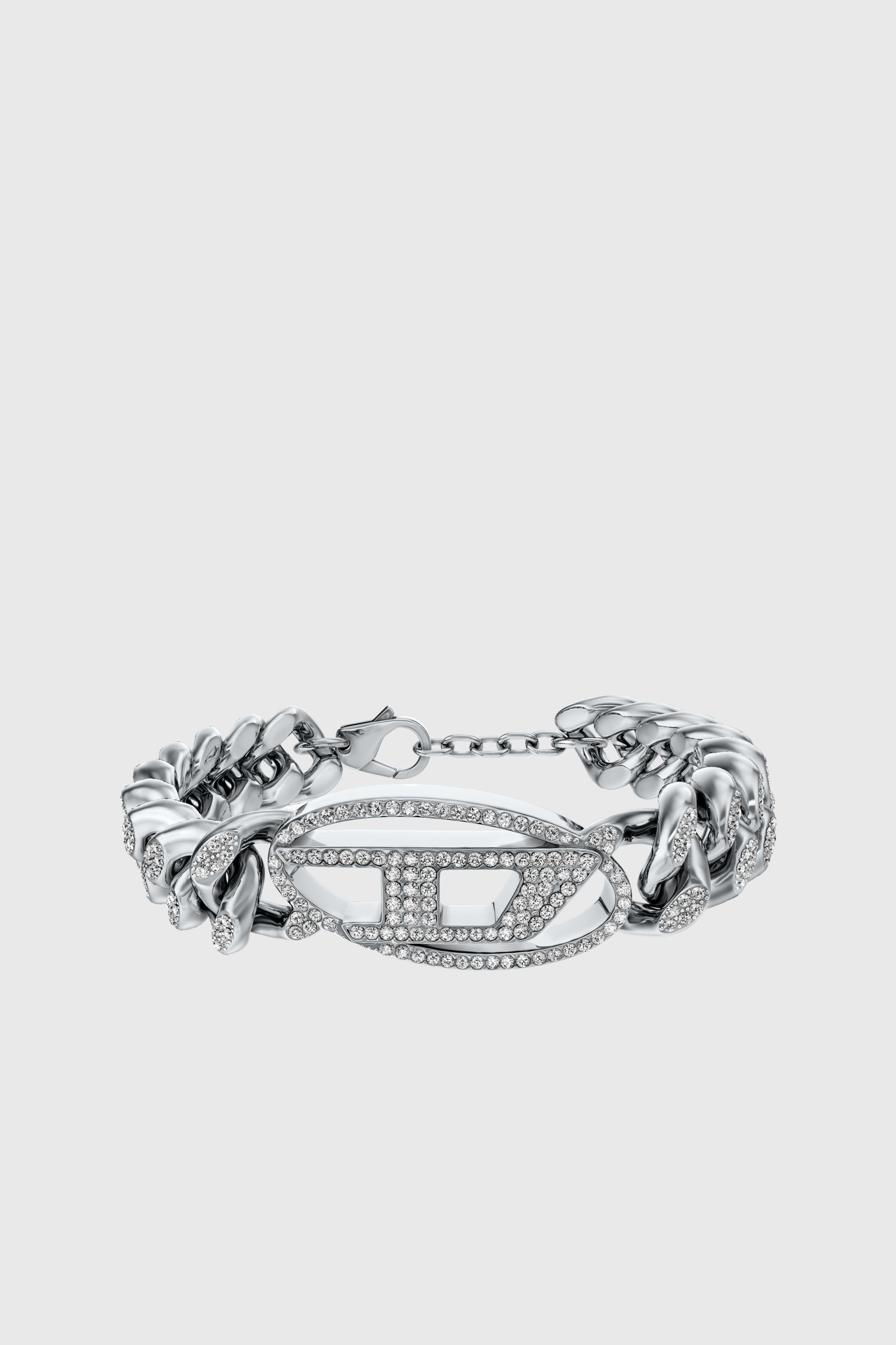 Diesel - DX1707040 JEWELLERY, Pulsera de cadena Oval D glitz de acero inoxidable Unisex in Plateado - 1