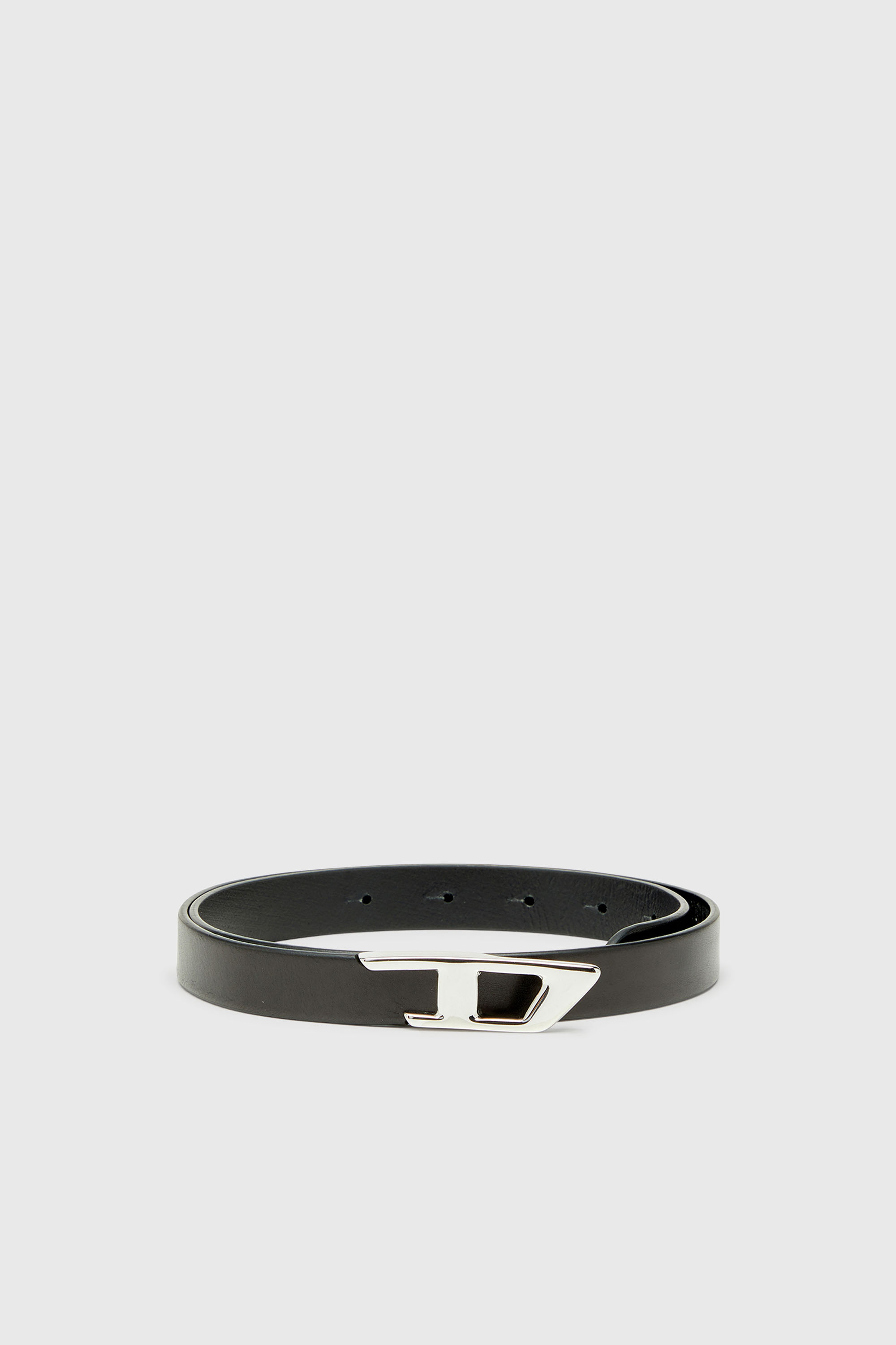 Diesel - B-D LOGO 2.0 20, Cintur&oacute;n 2 cm de cuero con hebilla met&aacute;lica D Mujer in Negro - 1