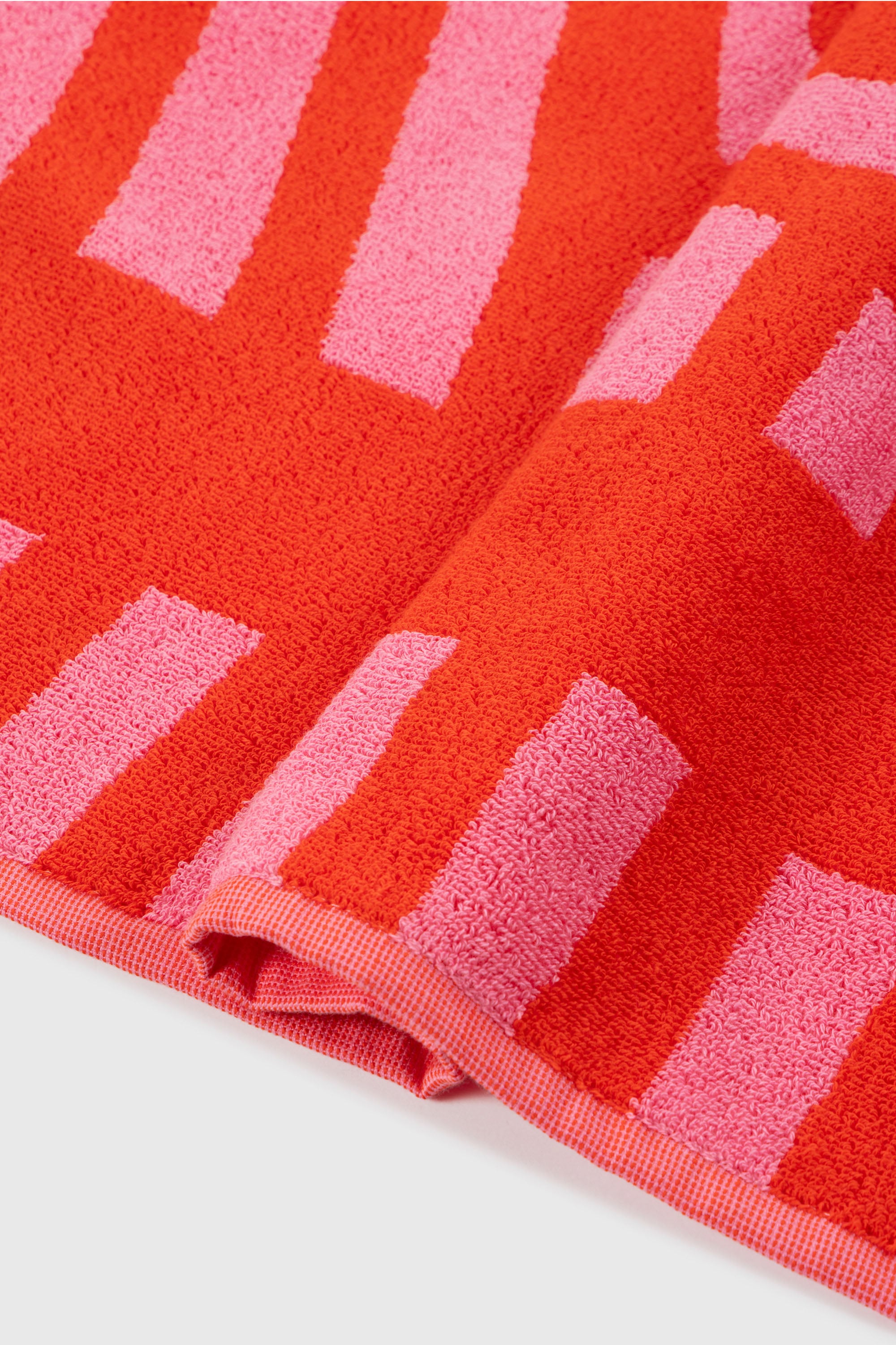 Diesel - 1018163  STRIPES PINK/RED TOWEL, Toalla de rizo 100x180 cm Unisex in Rojo - 3