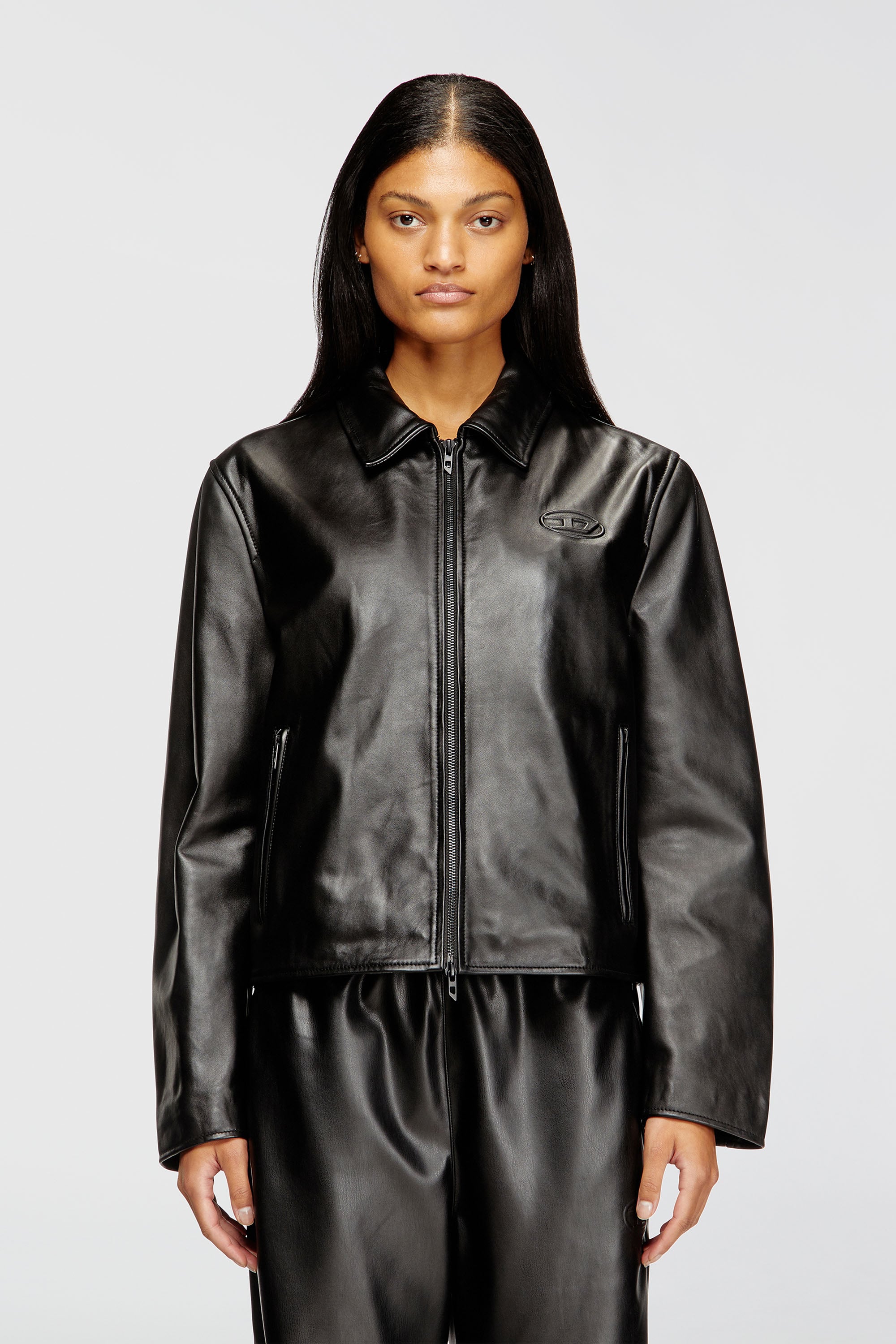 Diesel - L-AMAR-FEM-S2, Chaqueta Coach de cuero Mujer in Negro - 1
