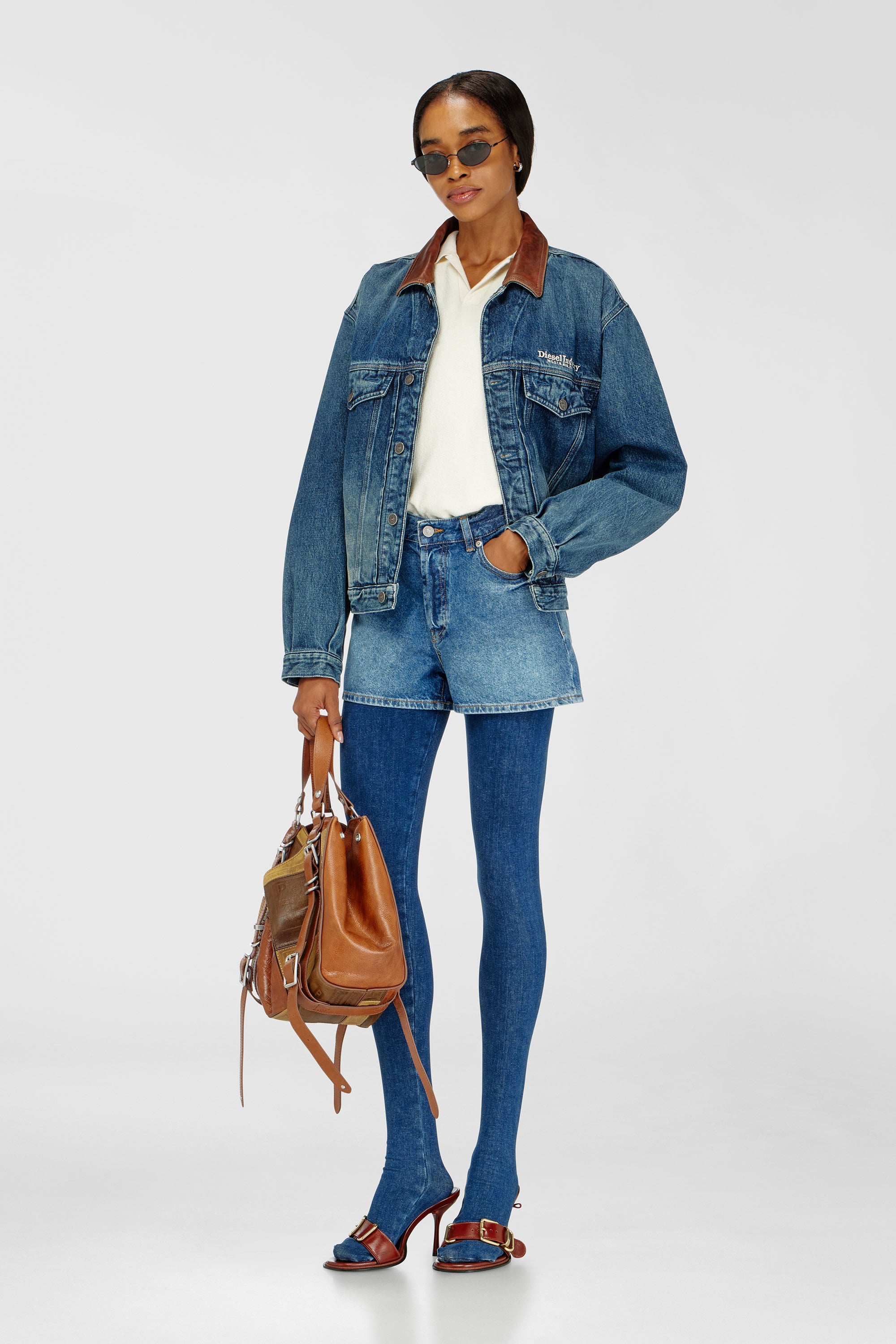 Diesel - D-ONE TOPHANDLE M, D-One-Bolso medium con asa superior de piel patchwork Unisex in Marr&oacute;n - 3