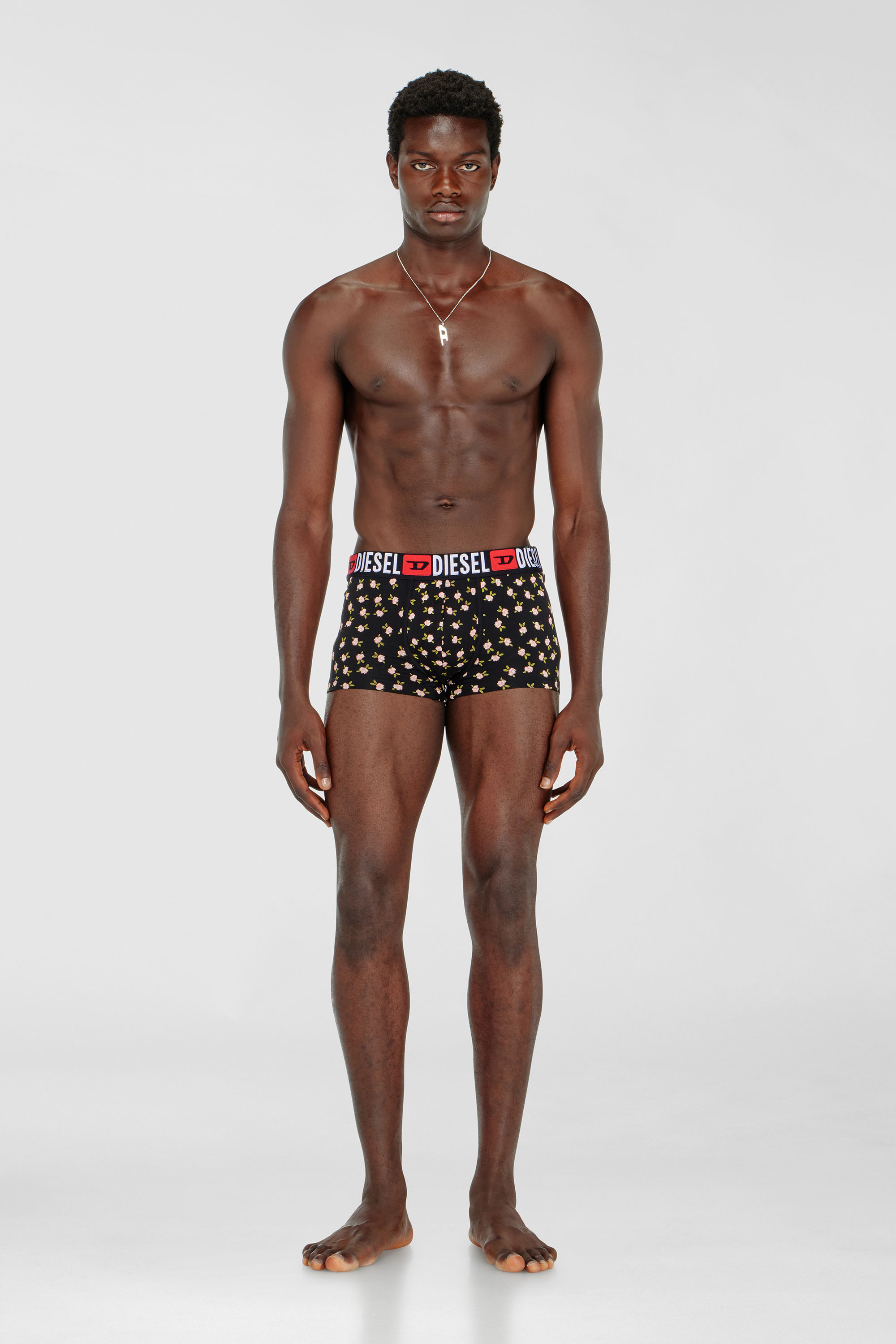 Diesel - UMBX-DAMIENTHREEPACK, Paquete de tres b&oacute;xers de algod&oacute;n stretch con estampado floral Hombre in Negro - 2